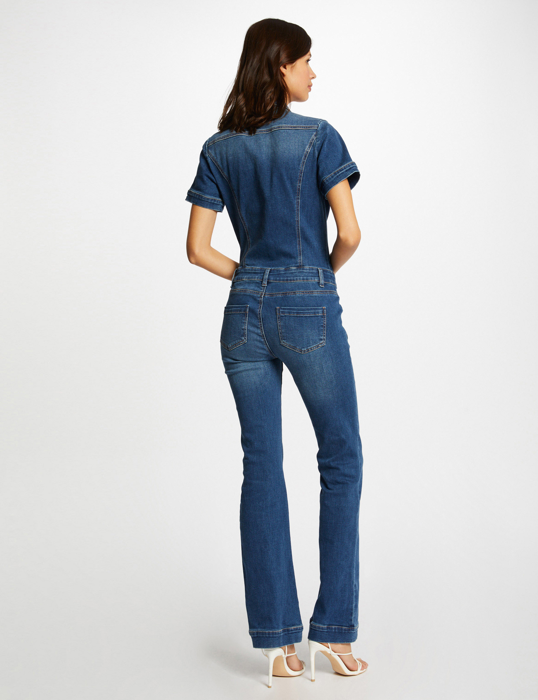 combinaison flare en jean jean stone femme Combinaison flare en jean jean stone femme