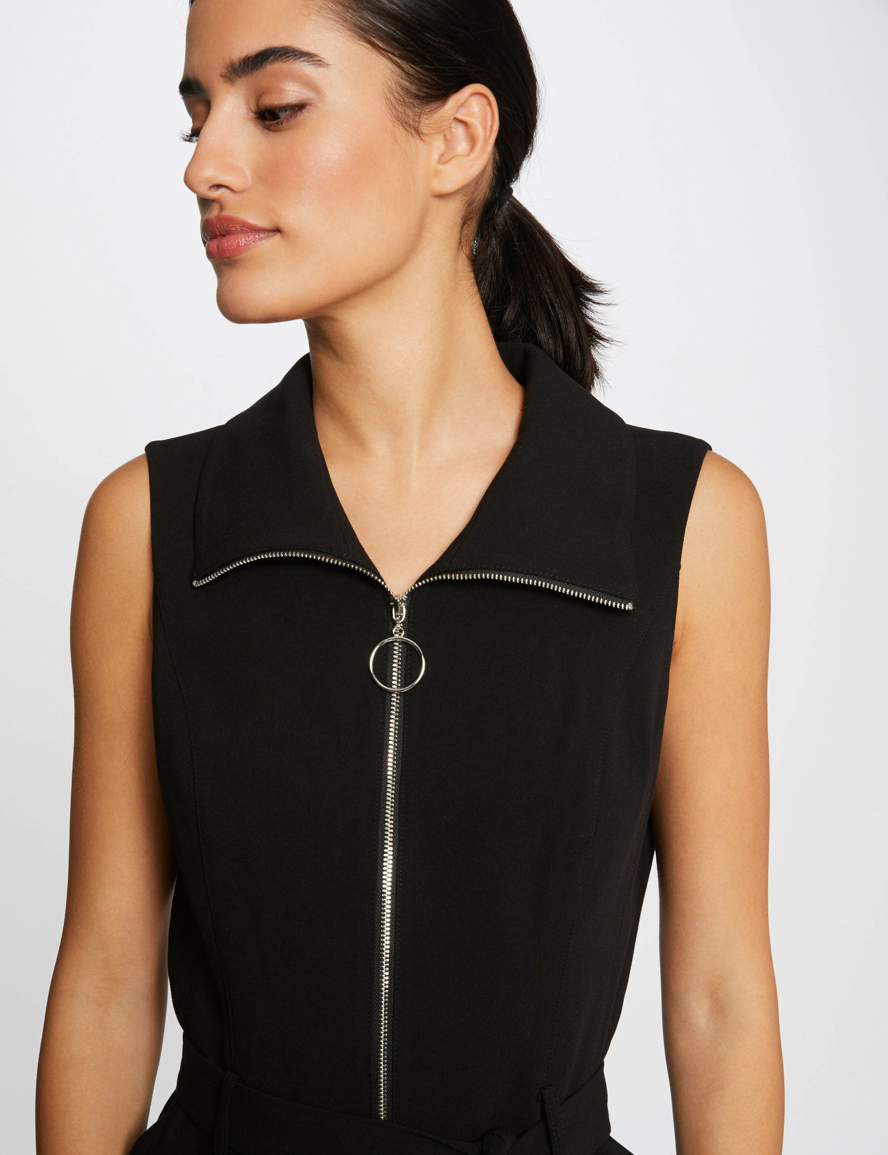 Combinaison droite ceinturée noir femme Combinaison droite ceinturée noir femme