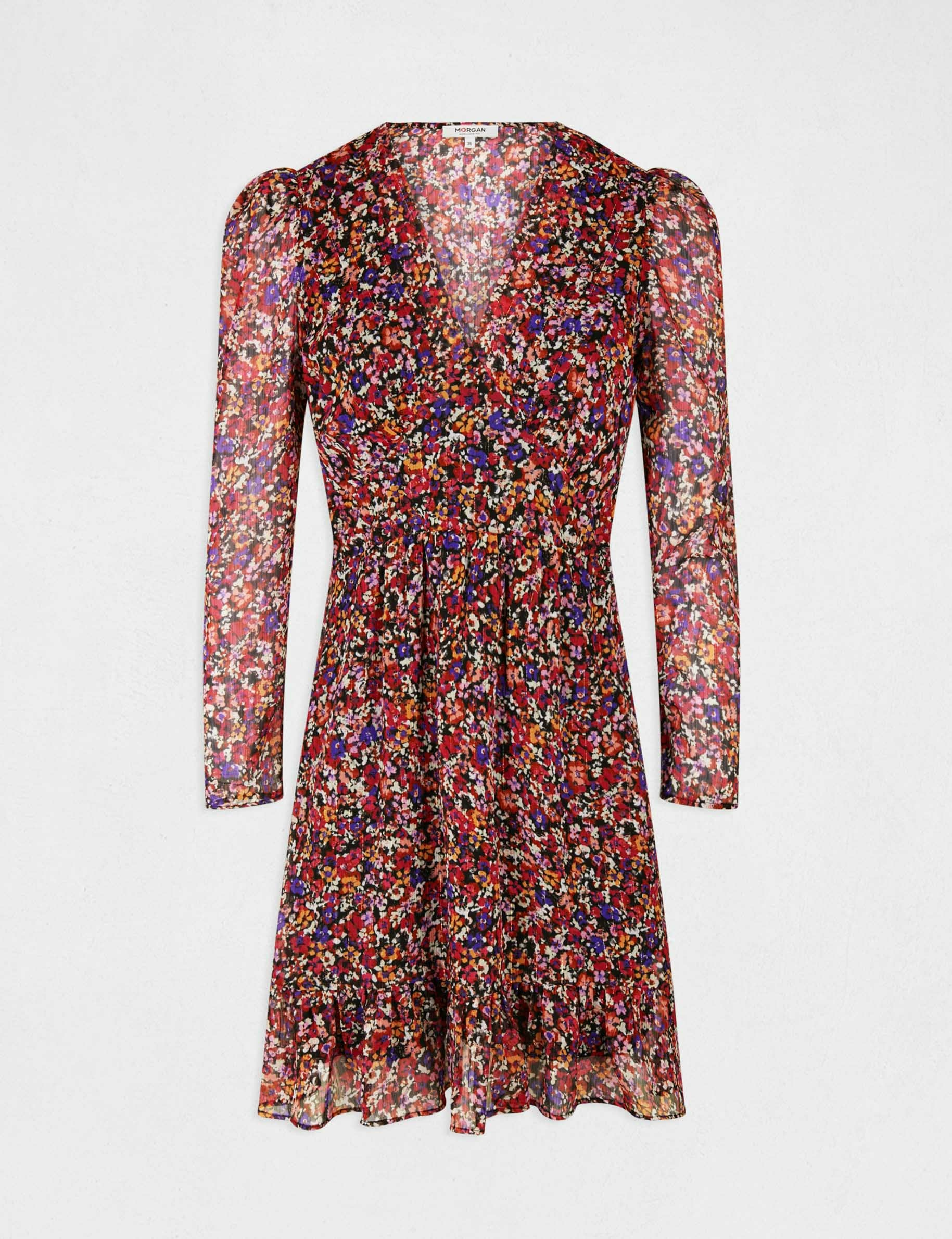 Robe droite fluide imprimé floral multico femme