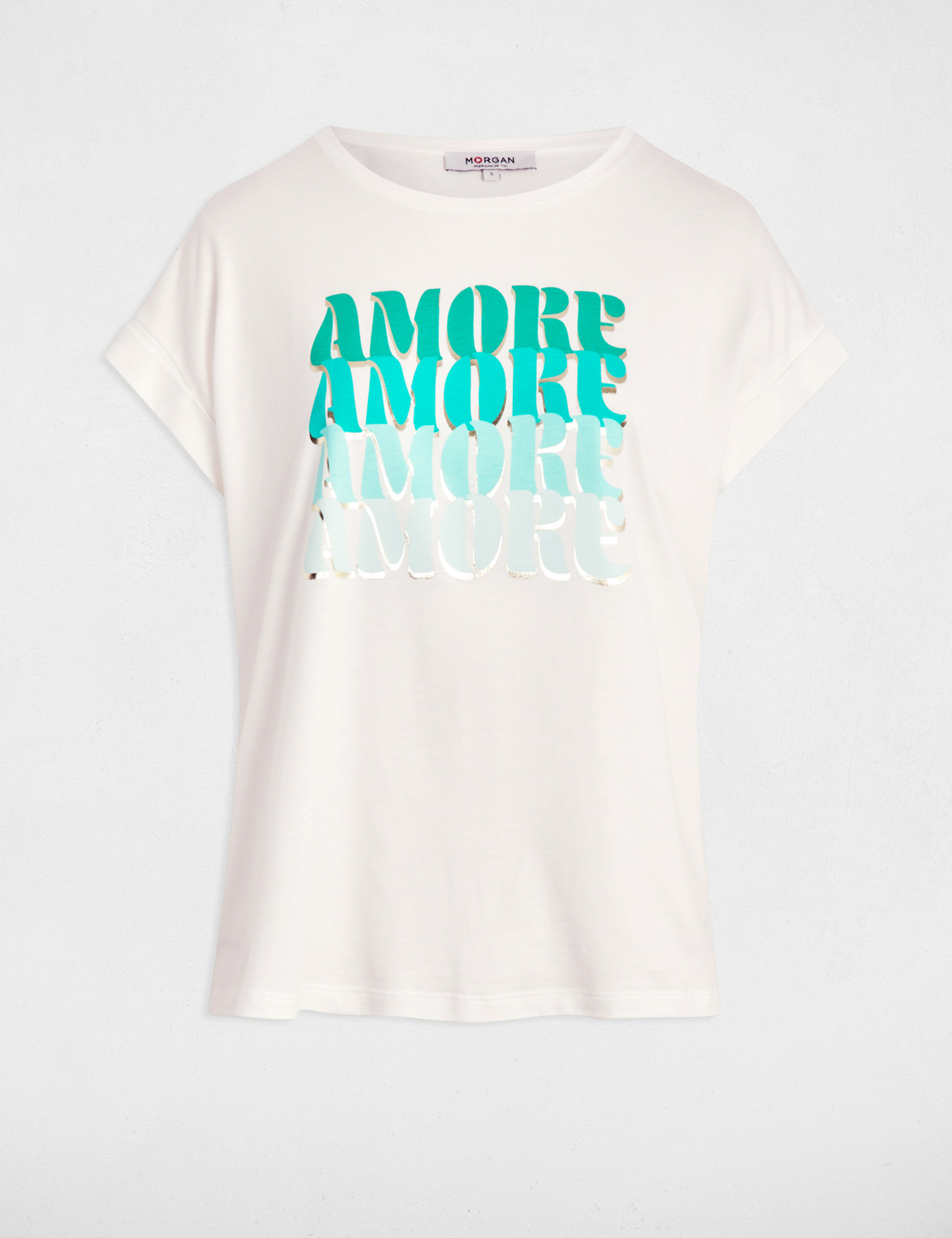 t shirt a inscription blanc femme T-shirt à inscription blanc femme