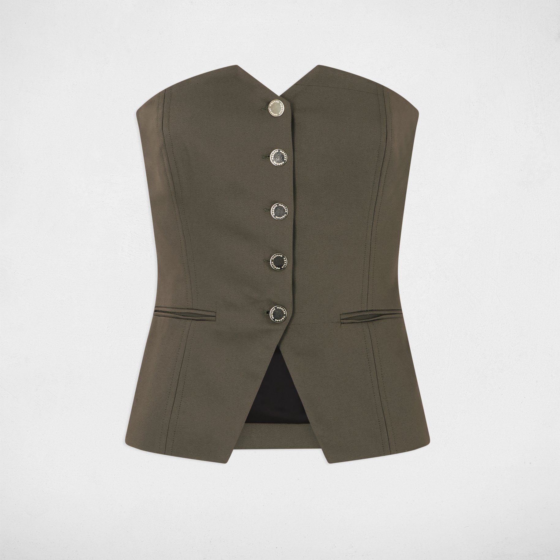 bustier sans manches vert kaki femme Bustier sans manches vert kaki femme