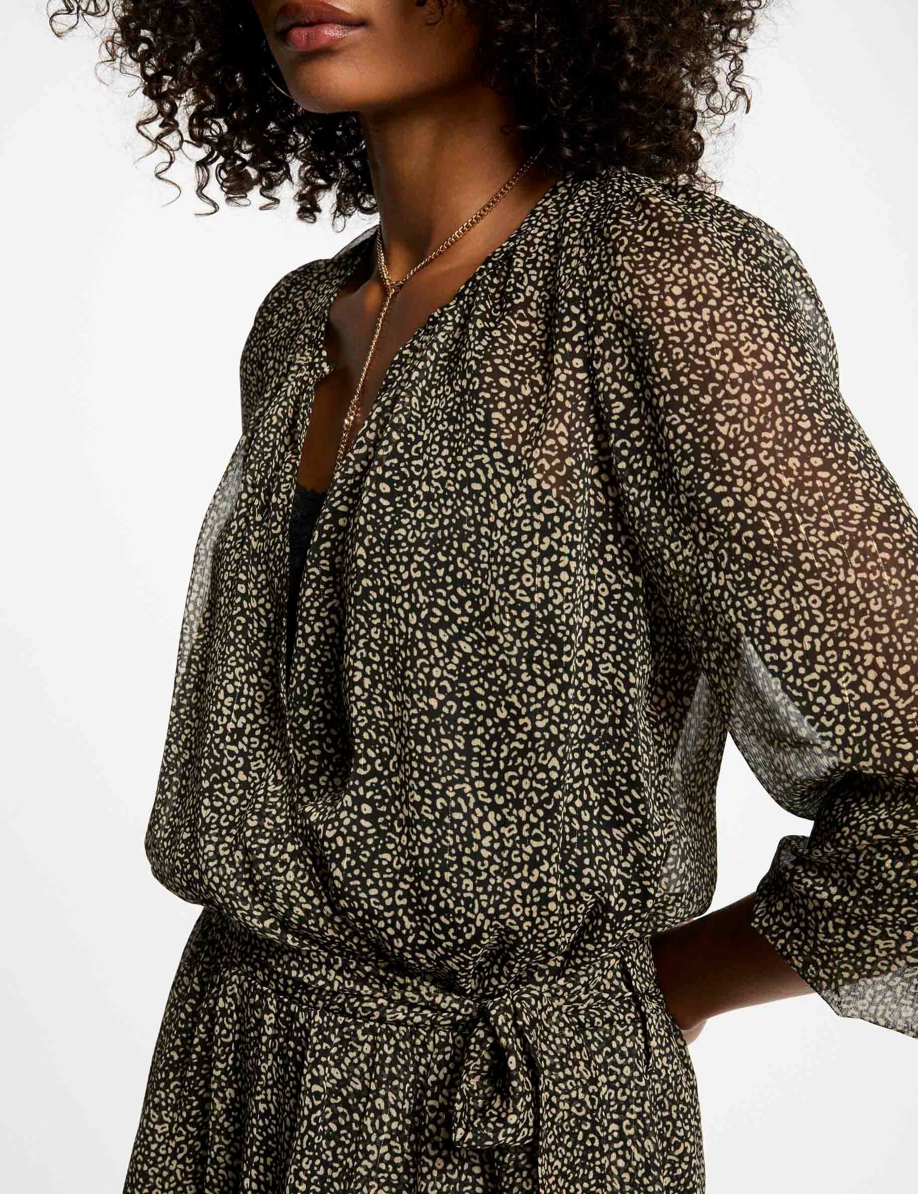 robe courte evasee imprimee multicolore femme Robe courte évasée imprimée multicolore femme