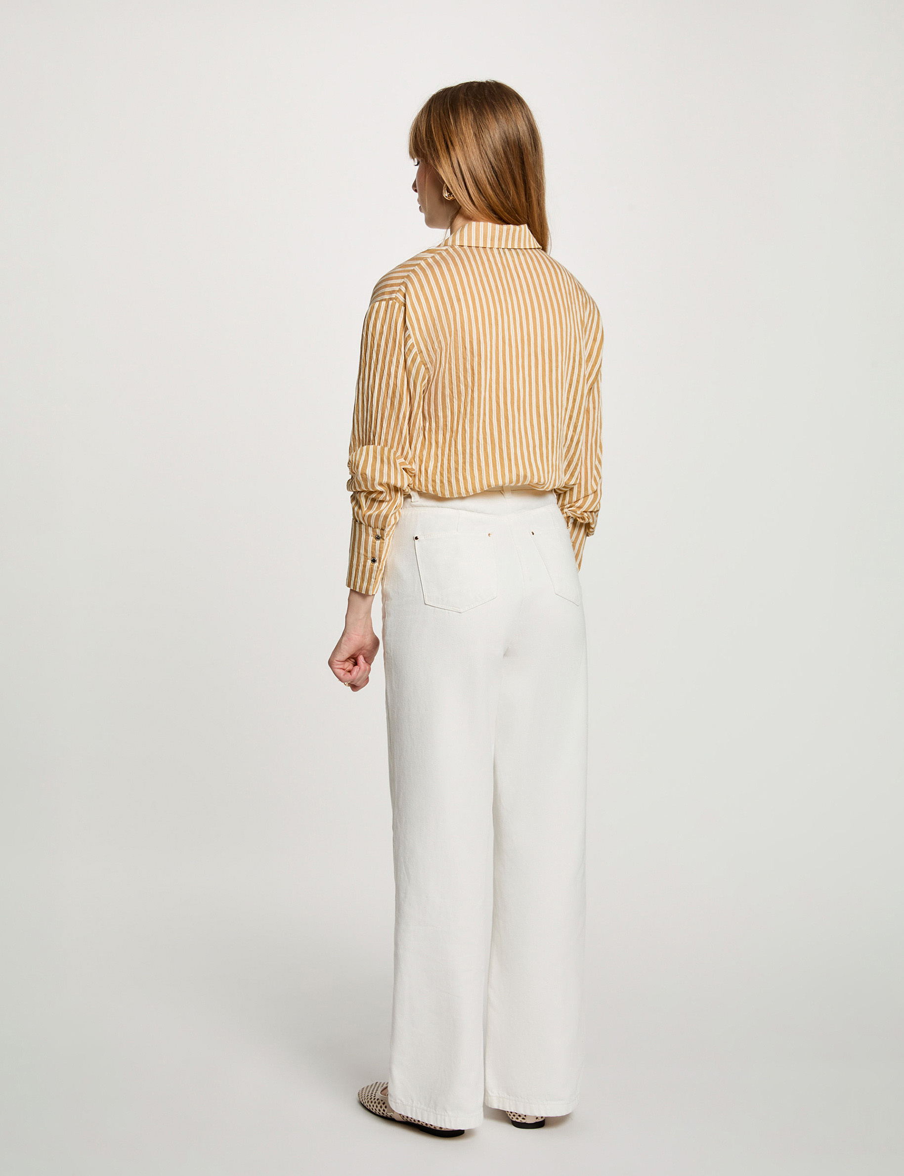 Chemise ray&eacute;e col &agrave; revers multicolore femme