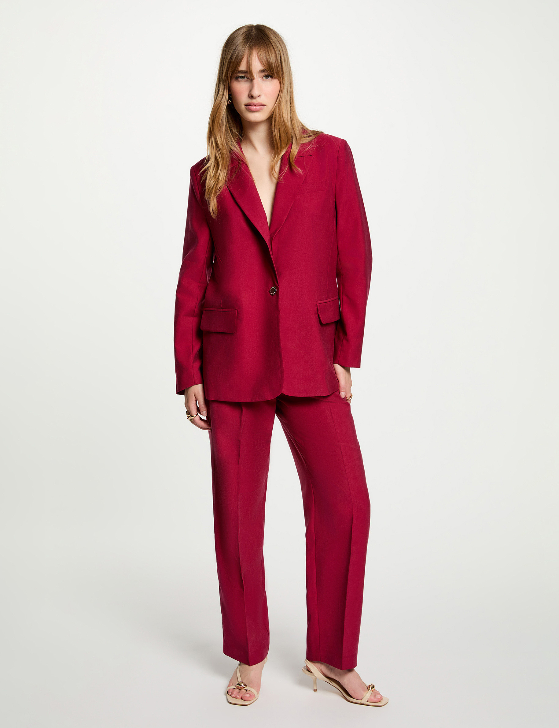 Veste blazer bordeaux femme