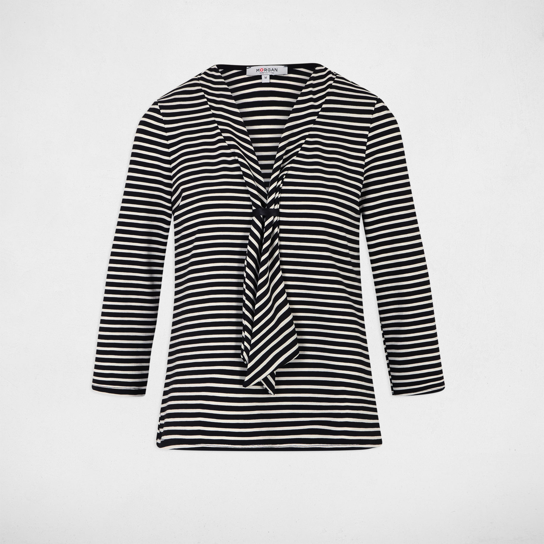 t shirt manches 34 raye noir femme T-shirt manches 3/4 rayé noir femme