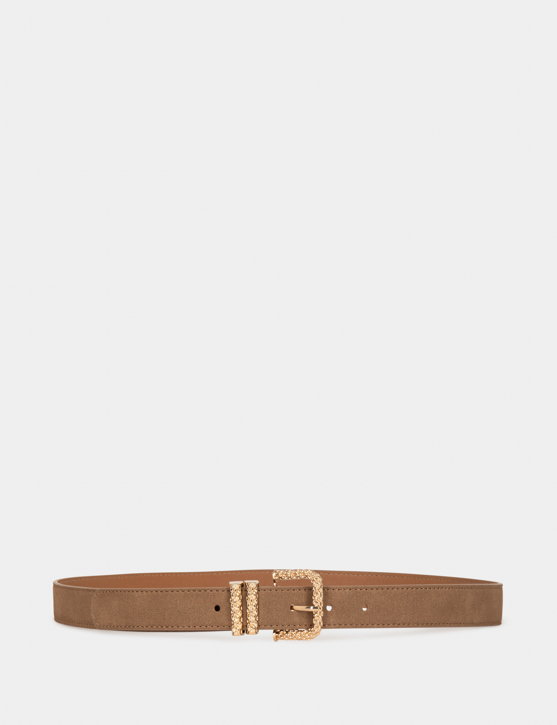 Image of Ceinture à double passant marron femme