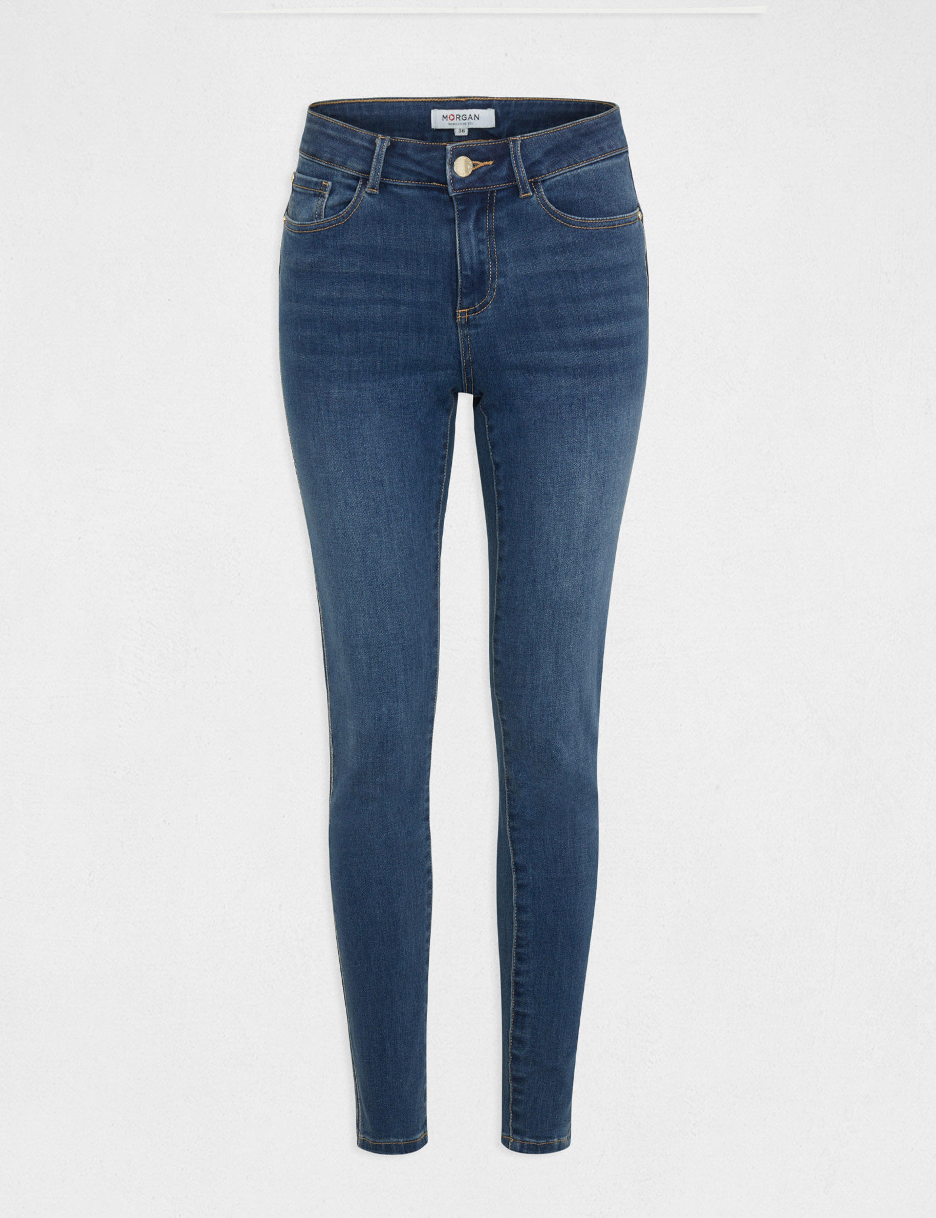 jeans slim avec liseres metallises jean stone femme Jeans slim avec liserés métallisés jean stone femme