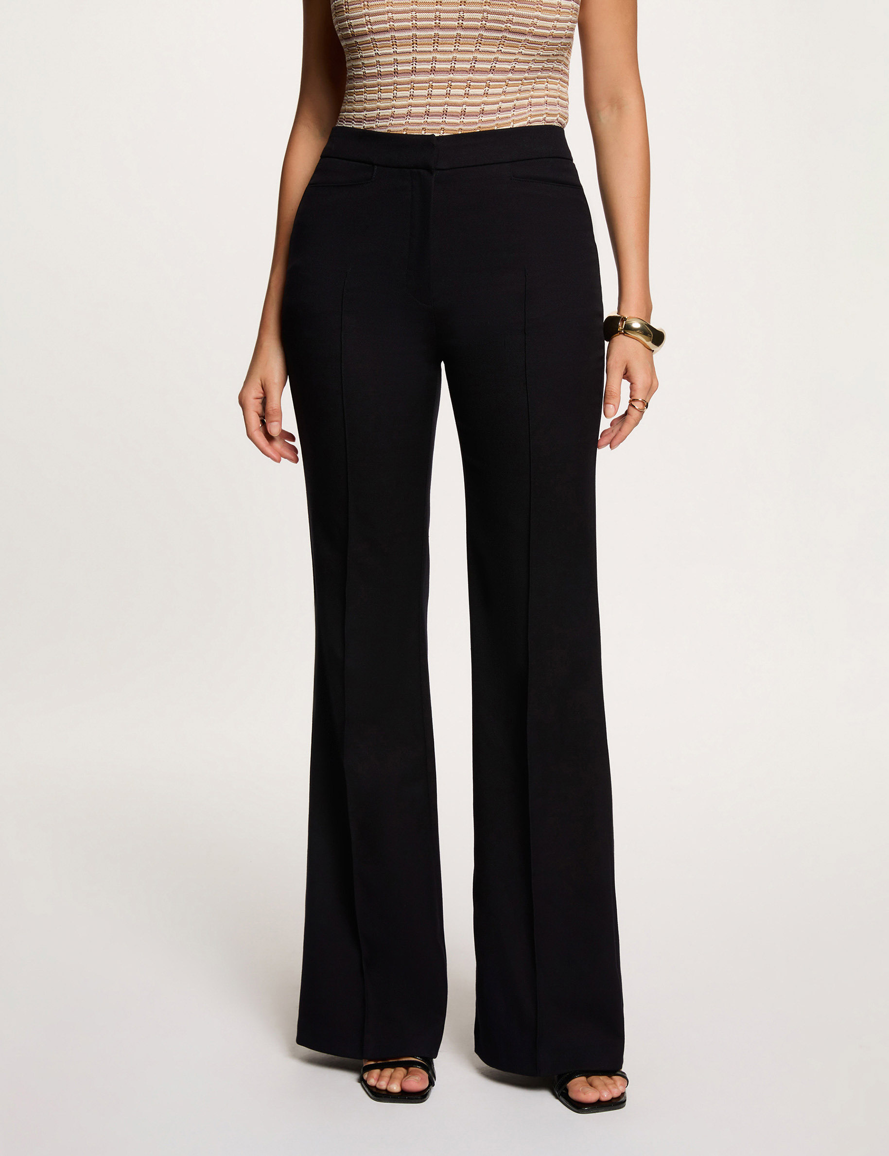 Pantalon bootcut bleu marine femme