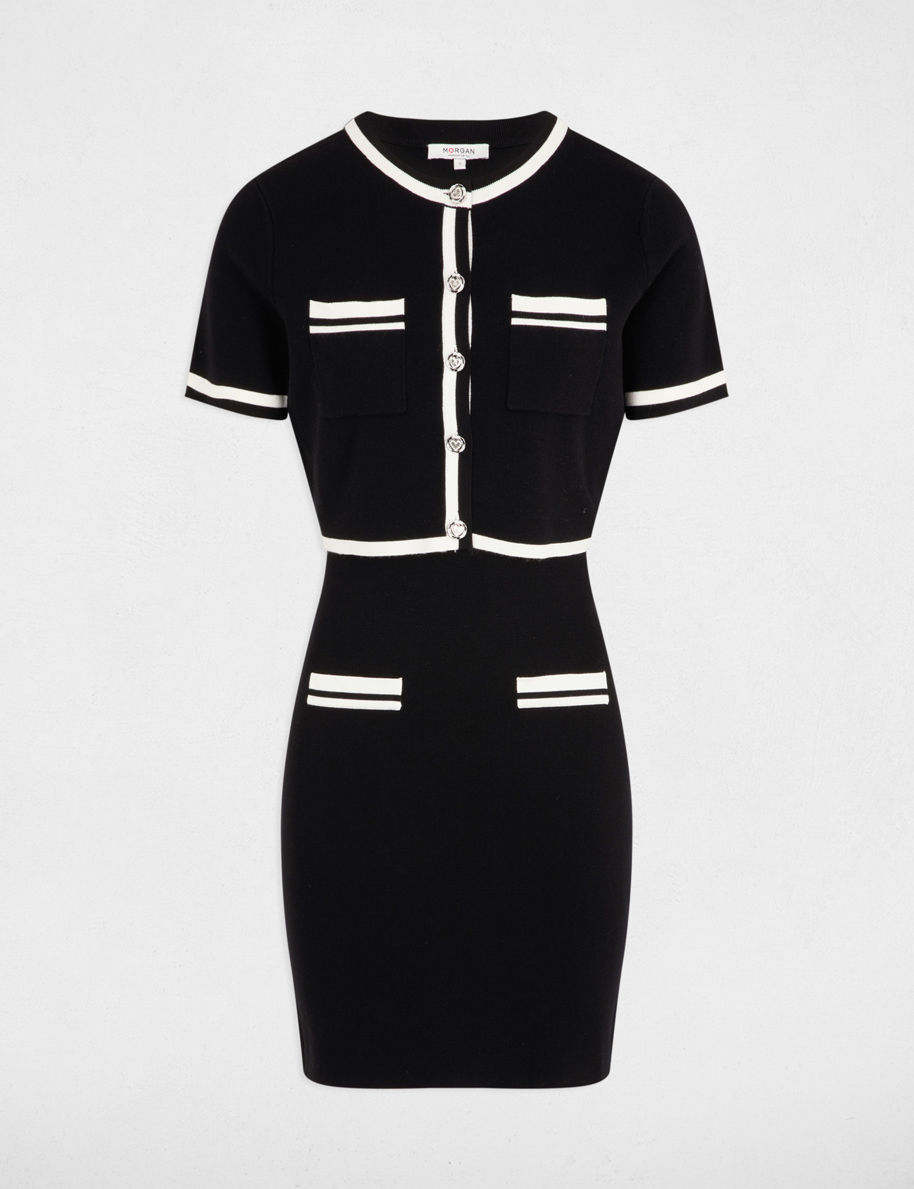 robe tricot courte ajustee noir femme Robe tricot courte ajustée noir femme