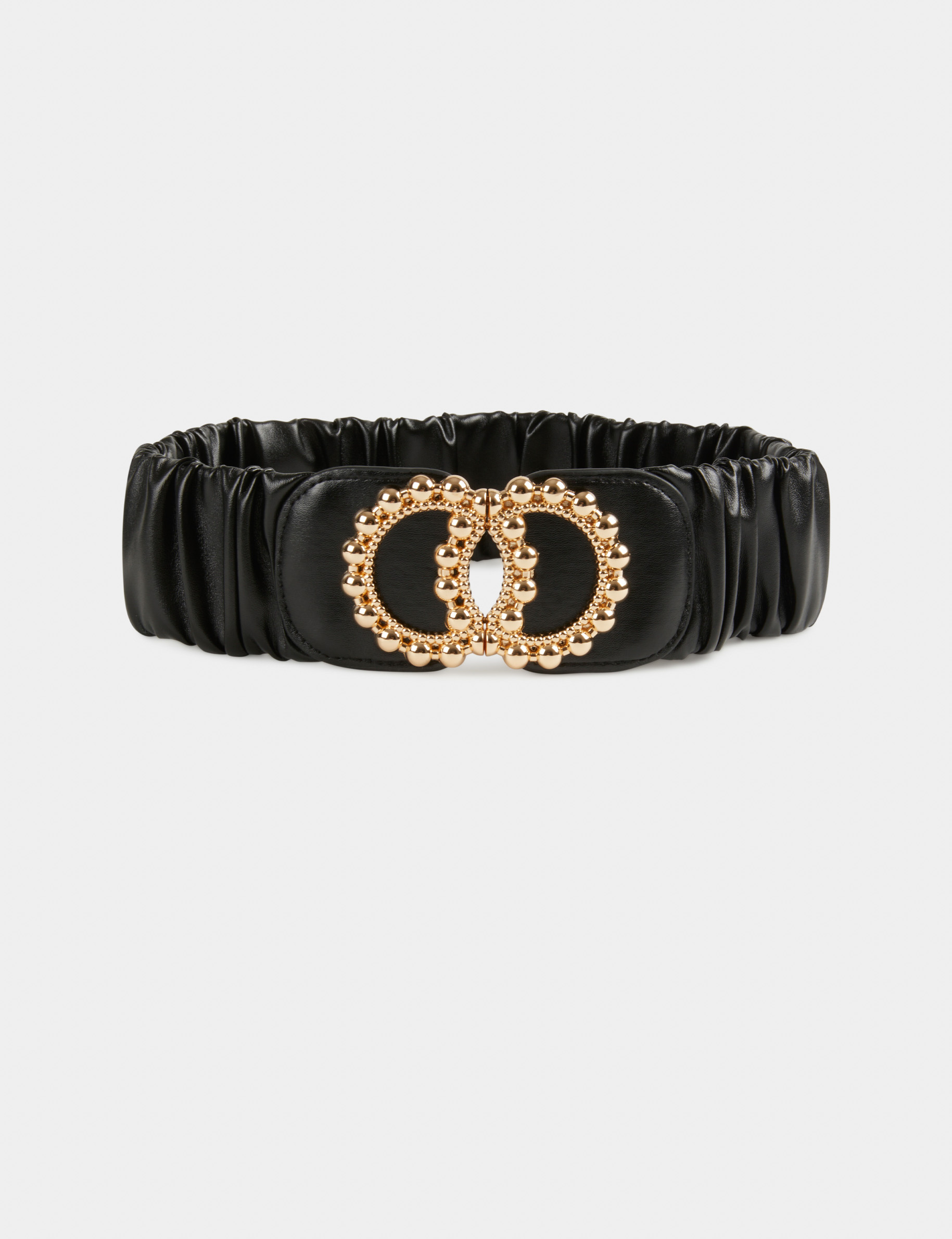 Ceinture élastiquée avec boucles noir femme