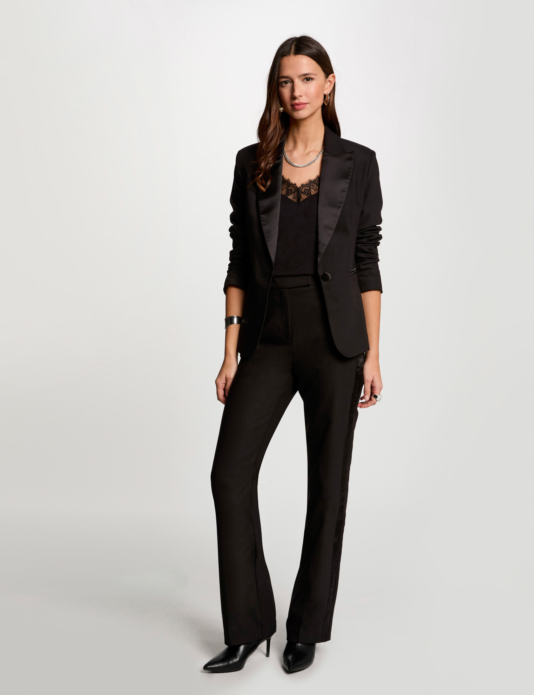 Blazer boutonn?� noir femme | Morgan