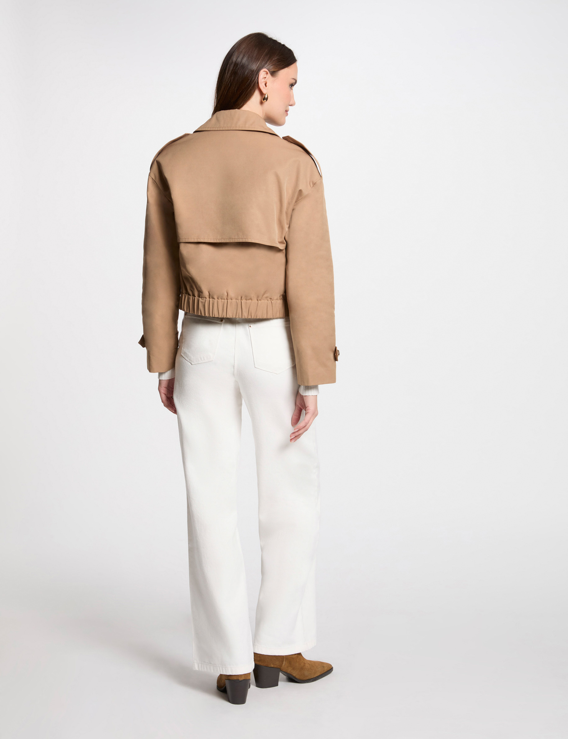 trench court boutonne camel femme Trench court boutonné camel femme