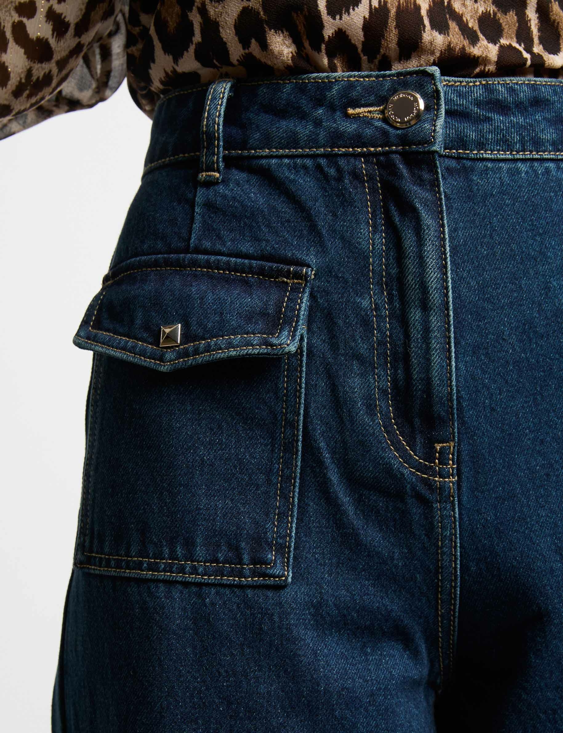 jeans large taille haute denim brut femme Jeans large taille haute denim brut femme