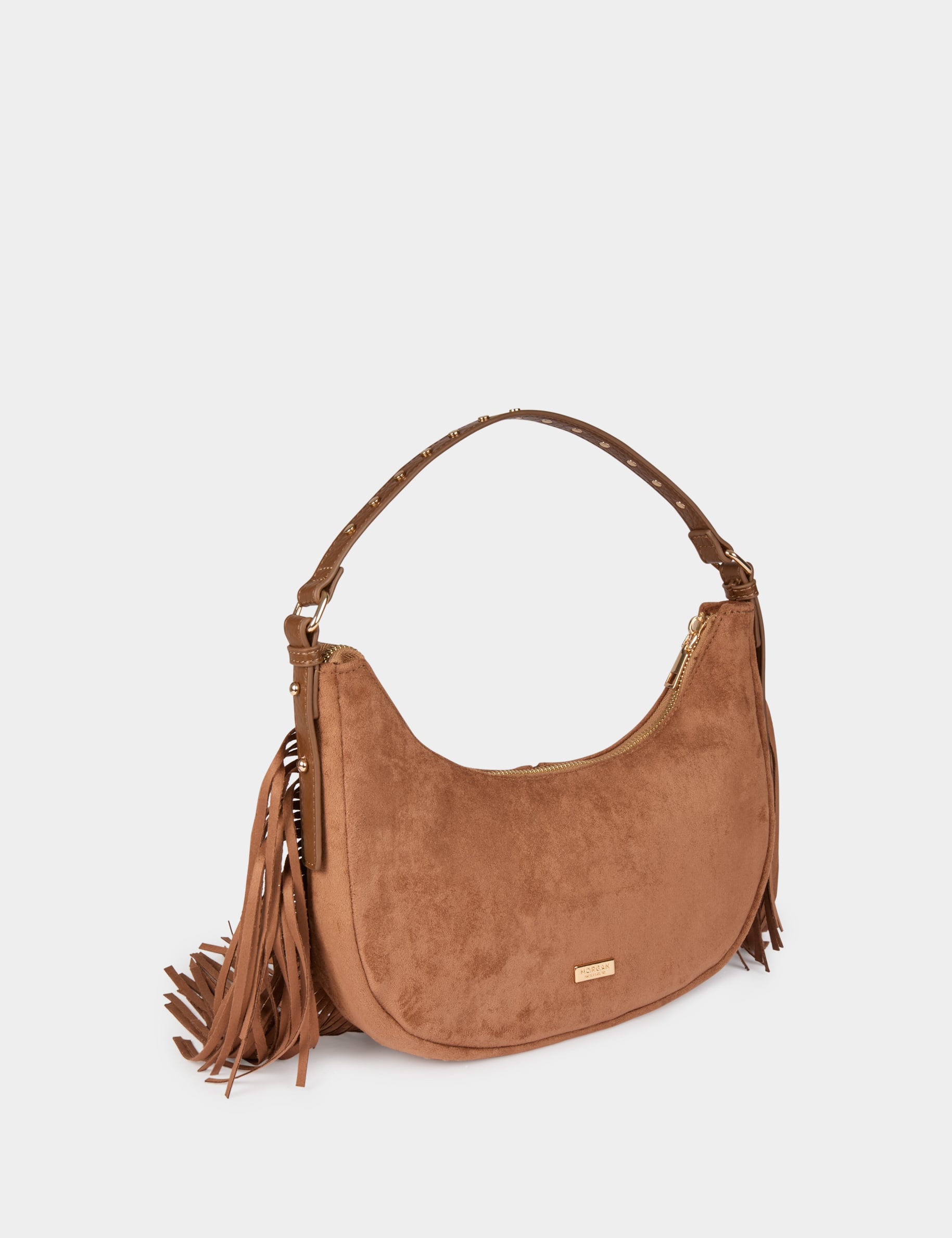Sac franges su&eacute;dine beige femme