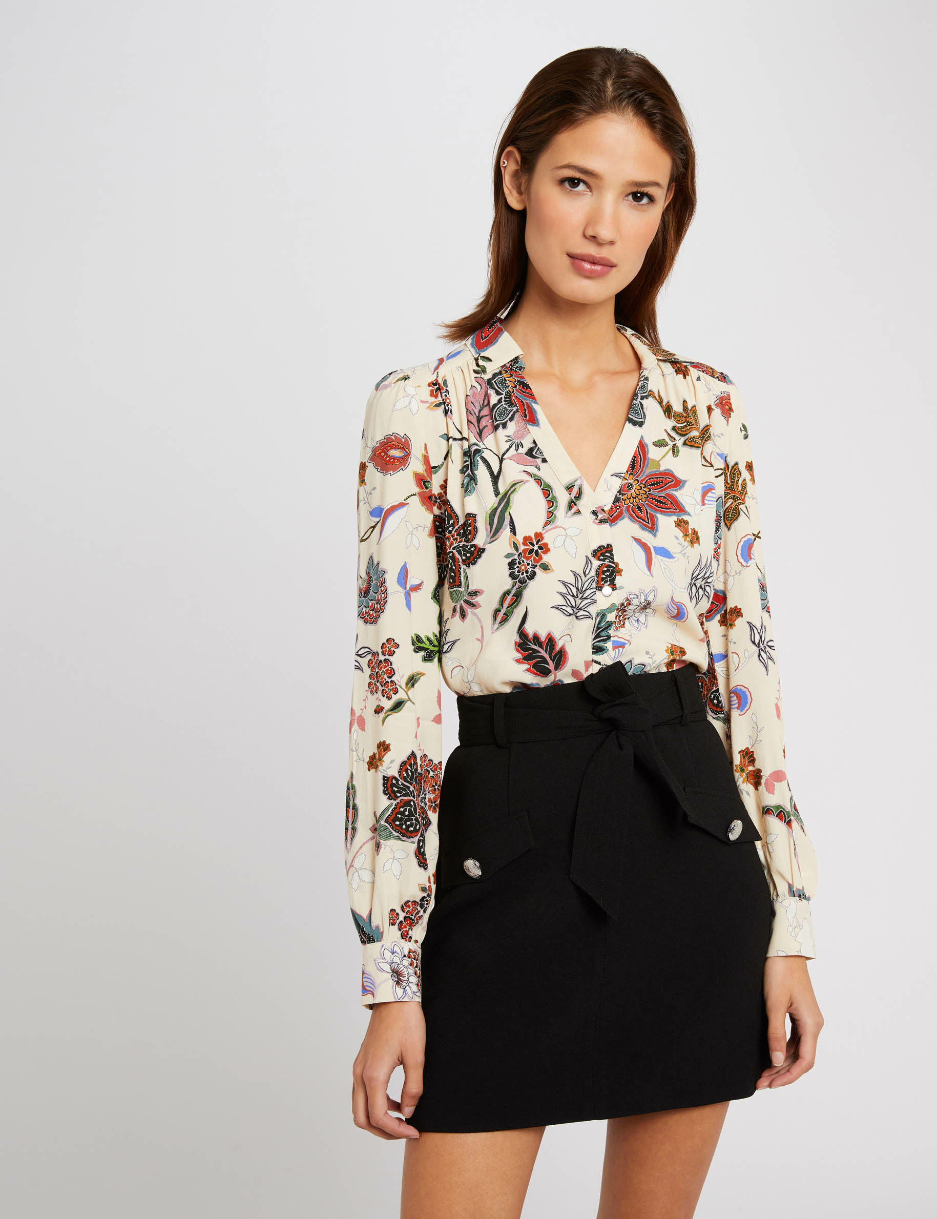 Chemisier Boden Manches Longues Imprimé - Taille 6R, Coton Rose Clair, Occasion Très Bon état