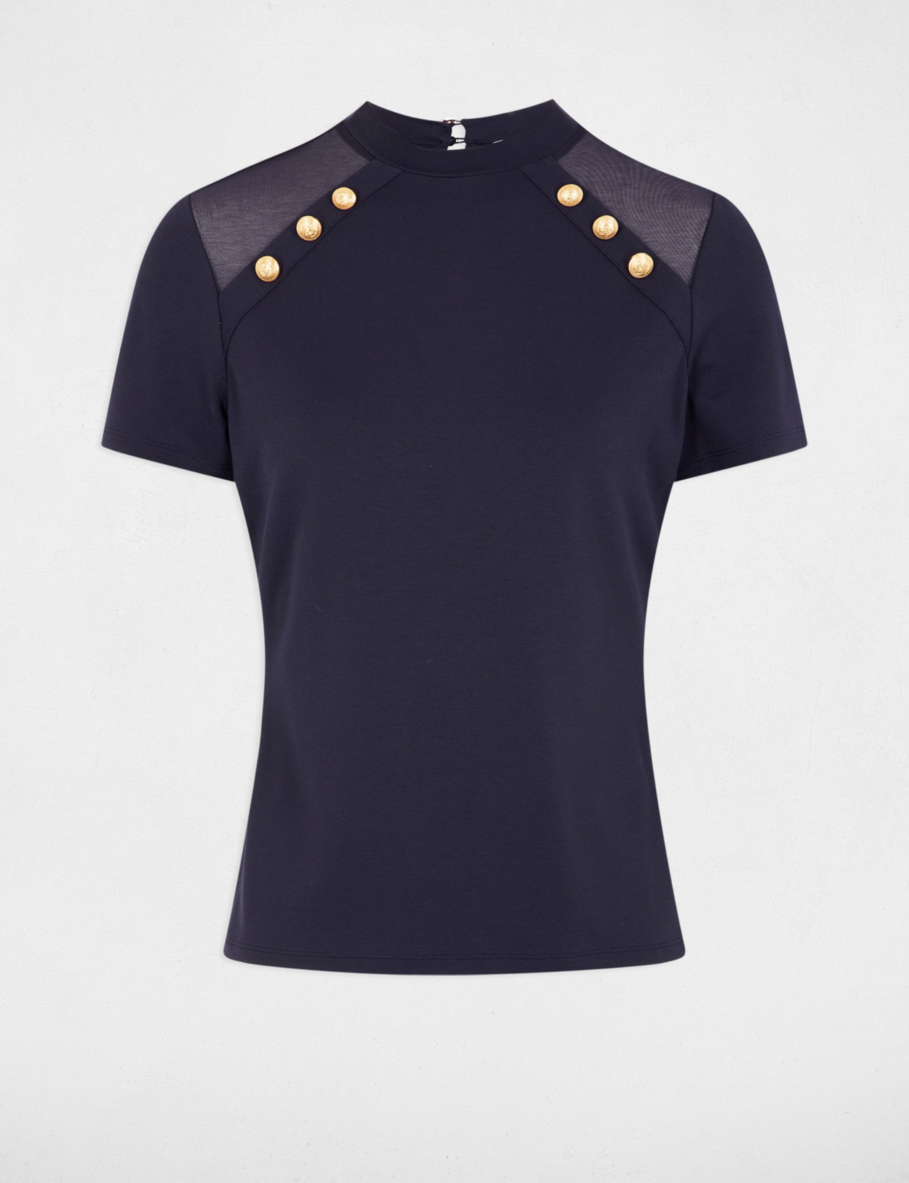 t shirt manches courtes bleu marine femme T-shirt manches courtes bleu marine femme