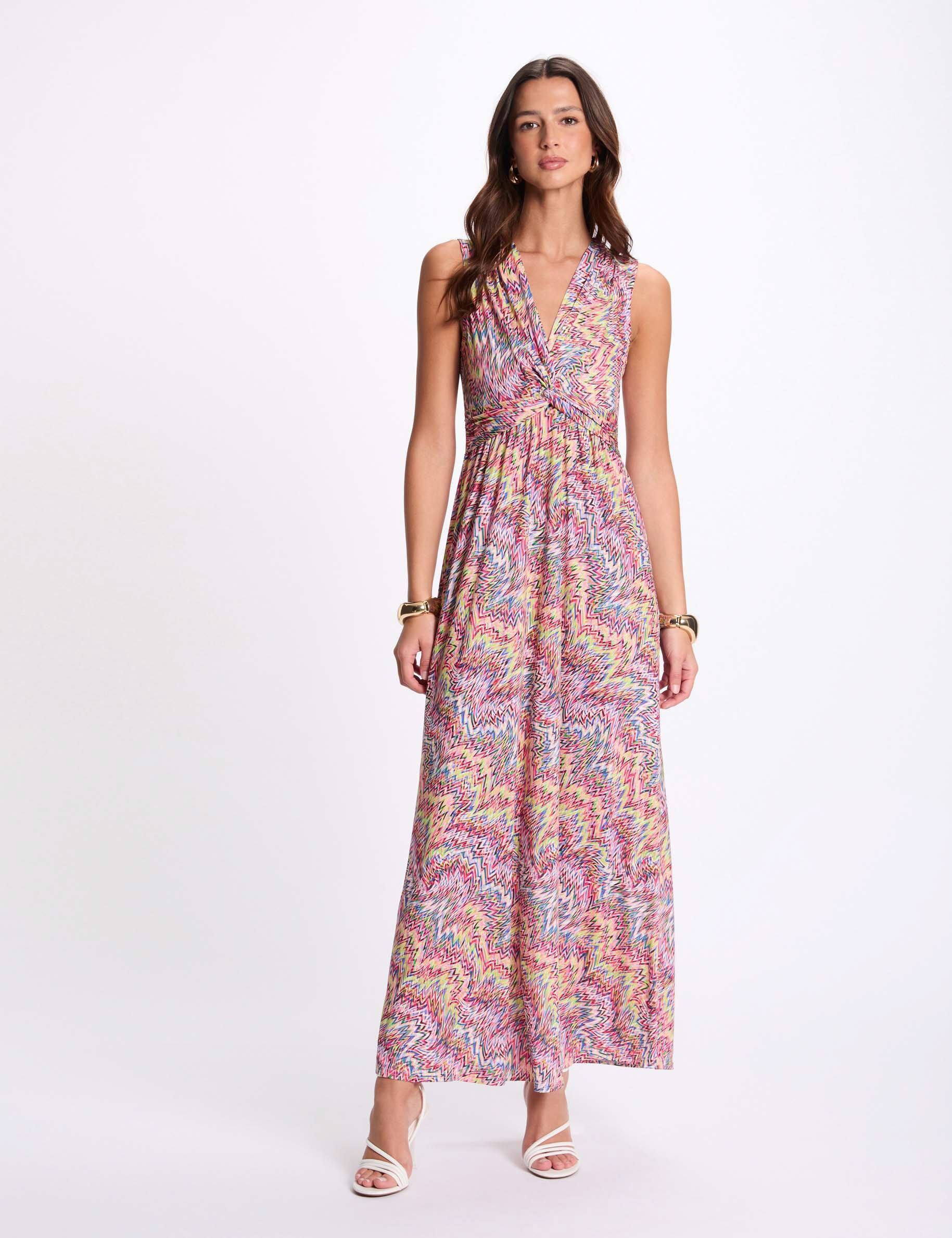 robe longue droite imprimee multicolore femme Robe longue droite imprimée multicolore femme