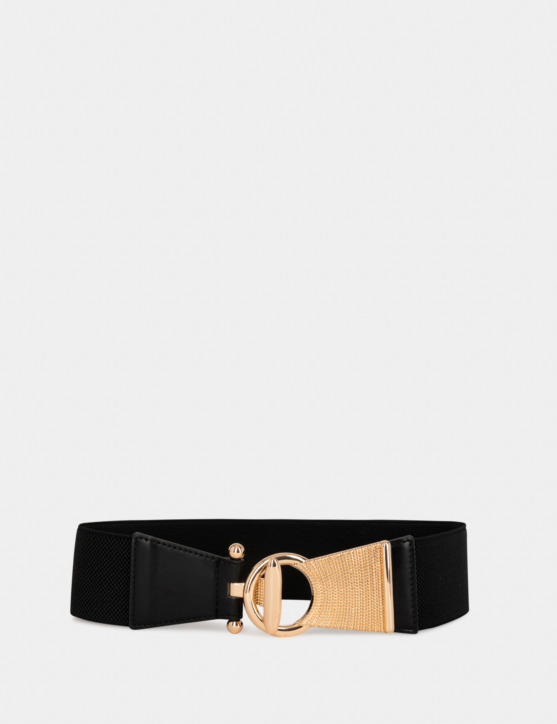 Ceinture élastiquée avec fermoir T noir femme Ceinture élastiquée avec fermoir T noir femme