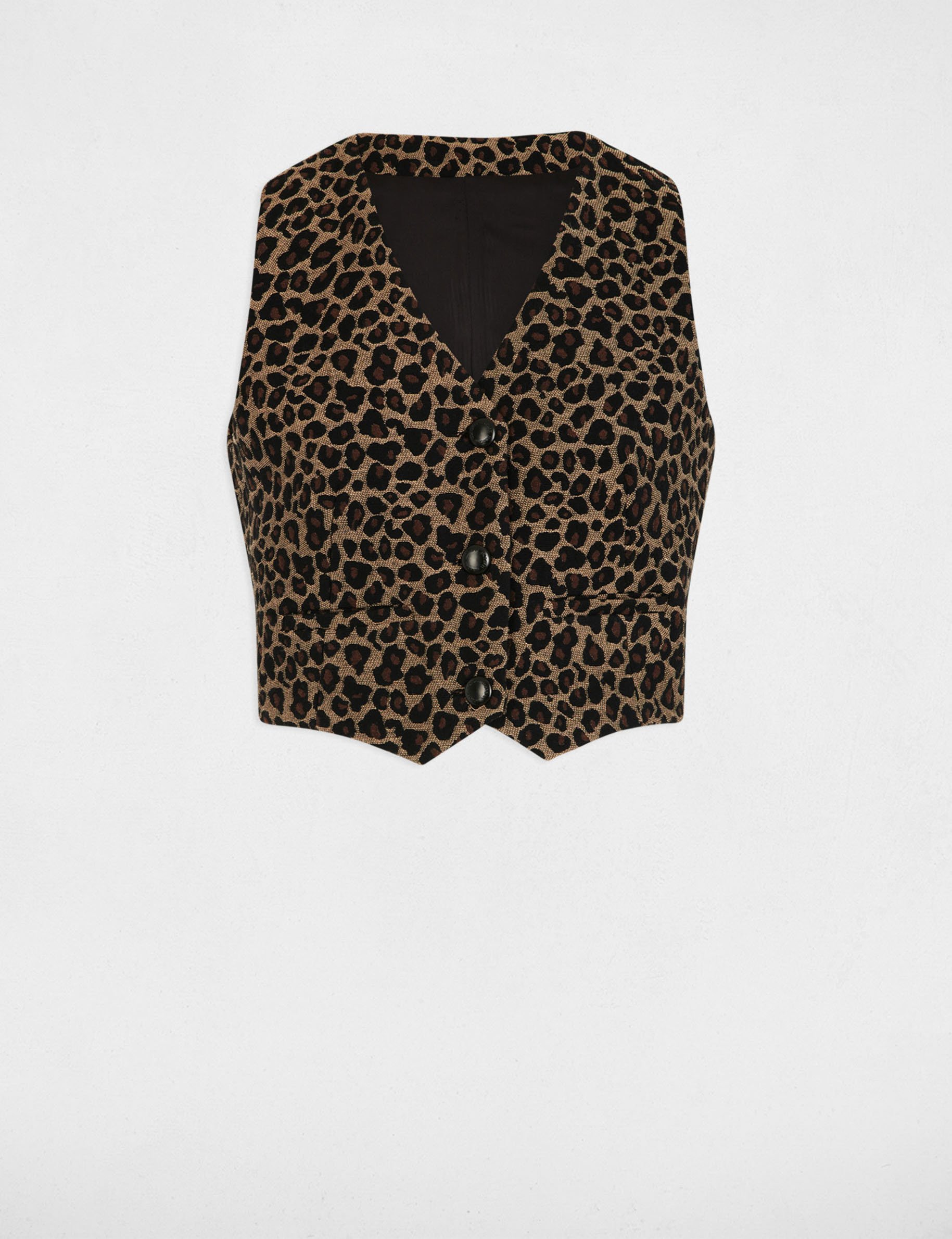 veston sans manches imprime multicolore femme Veston sans manches imprimé multicolore femme