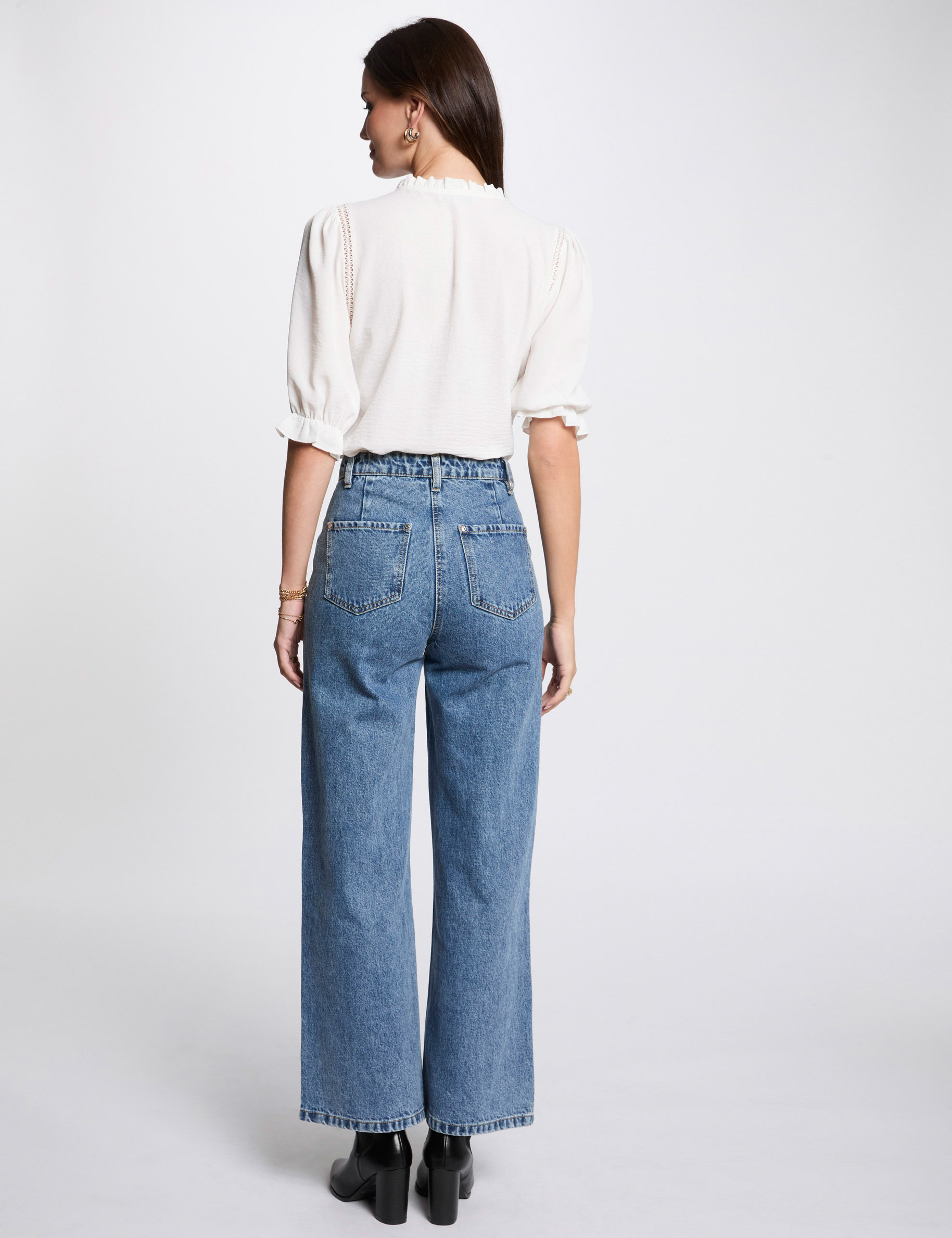 blouse manches 34 ivoire femme Blouse manches 3/4 ivoire femme
