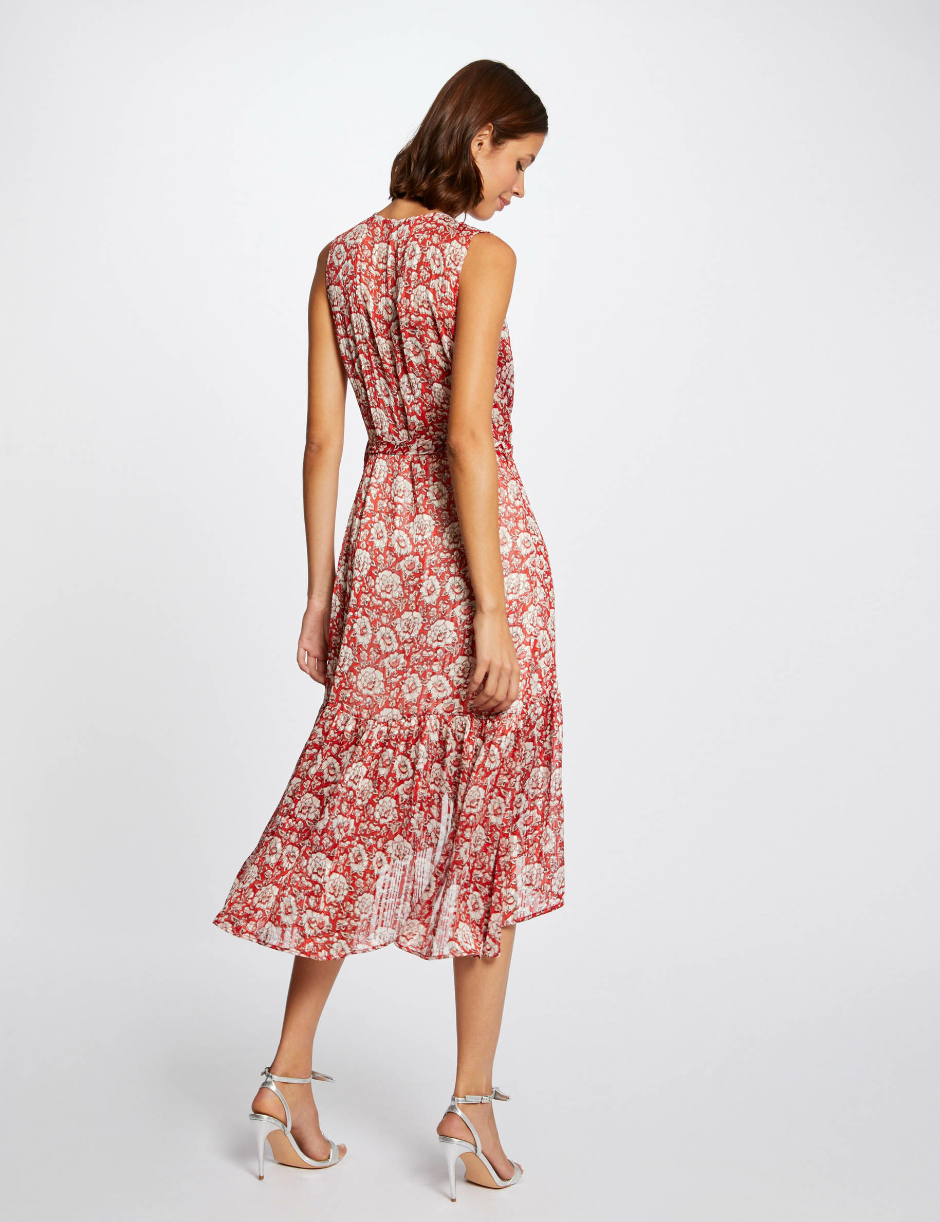 Robe longue portefeuille imprimé floral multico femme