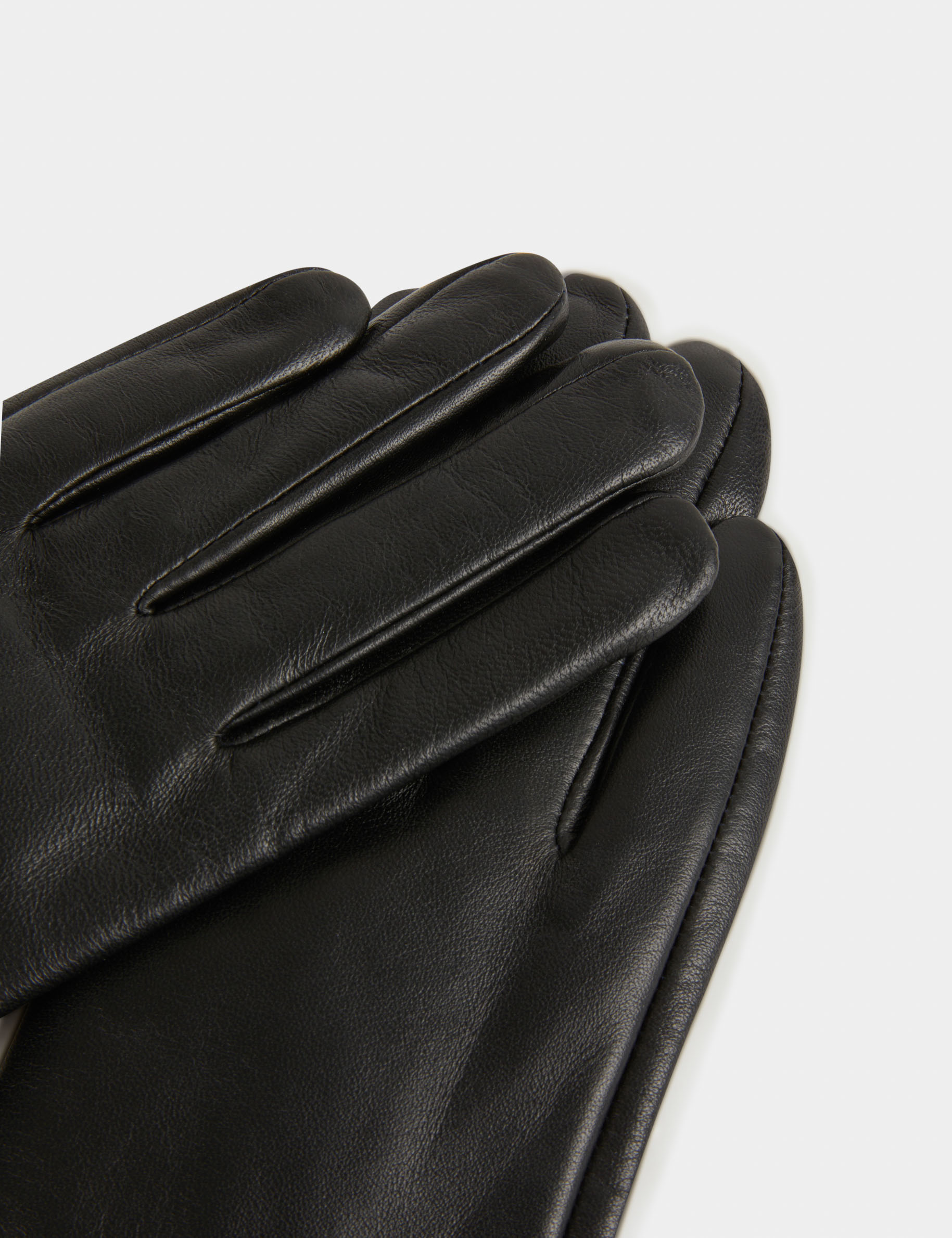 gants en cuir avec ornements noir femme Gants en cuir avec ornements noir femme
