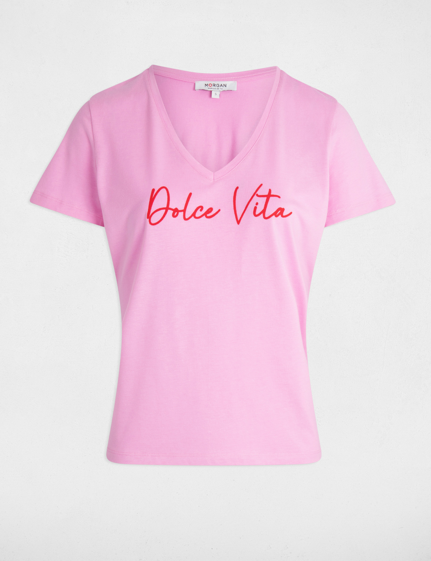 t shirt a inscription rose femme T-shirt à inscription rose femme