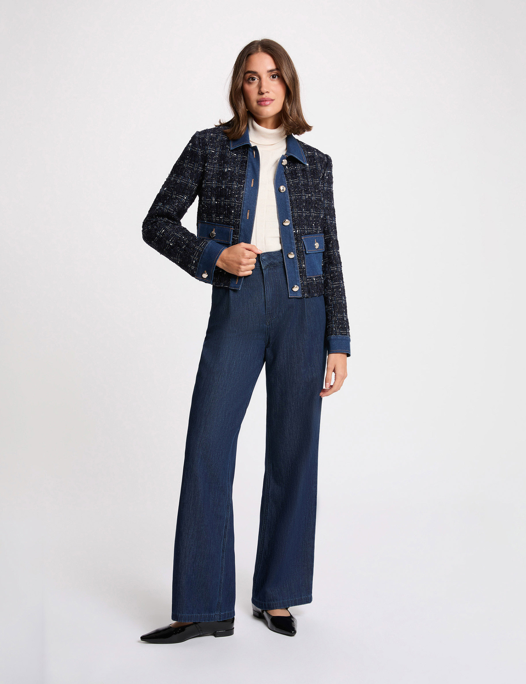 Veste courte ajust&eacute;e multicolore femme