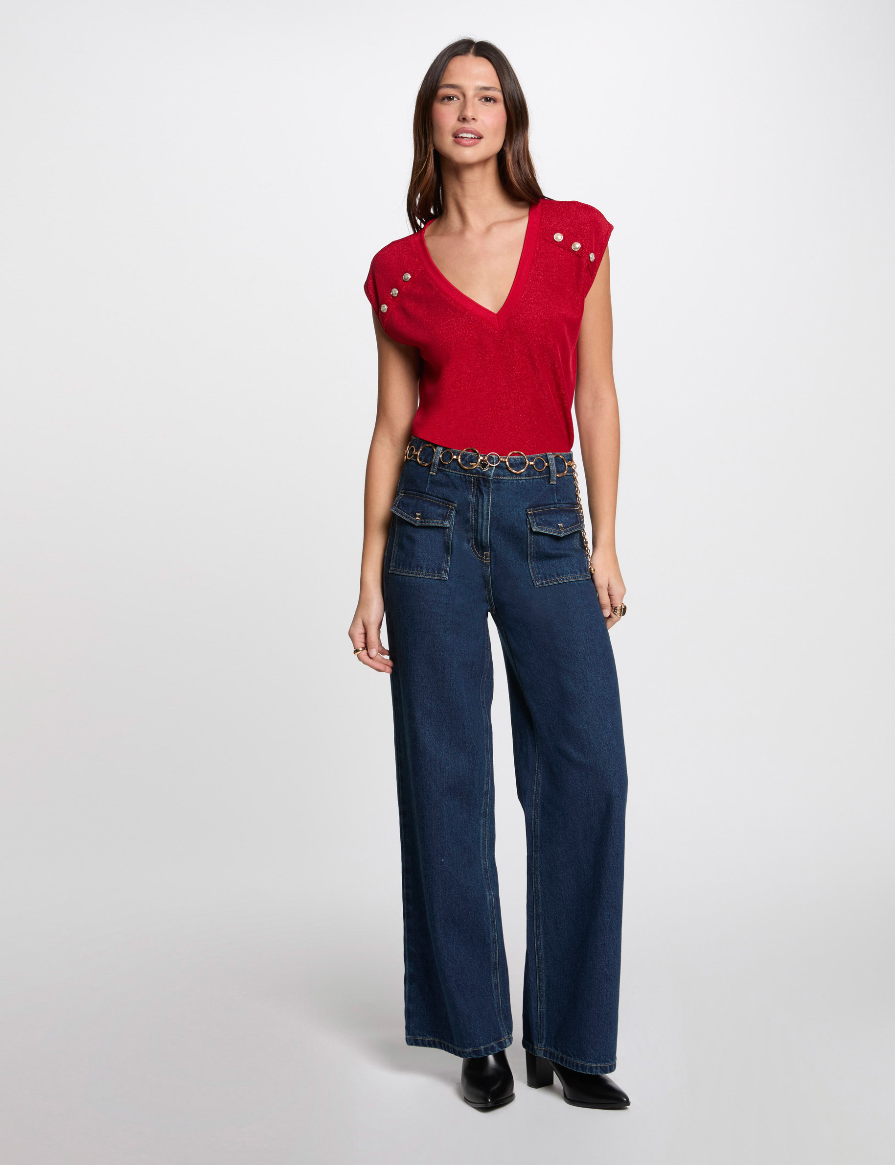 t shirt manches courtes rouge femme T-shirt manches courtes rouge femme