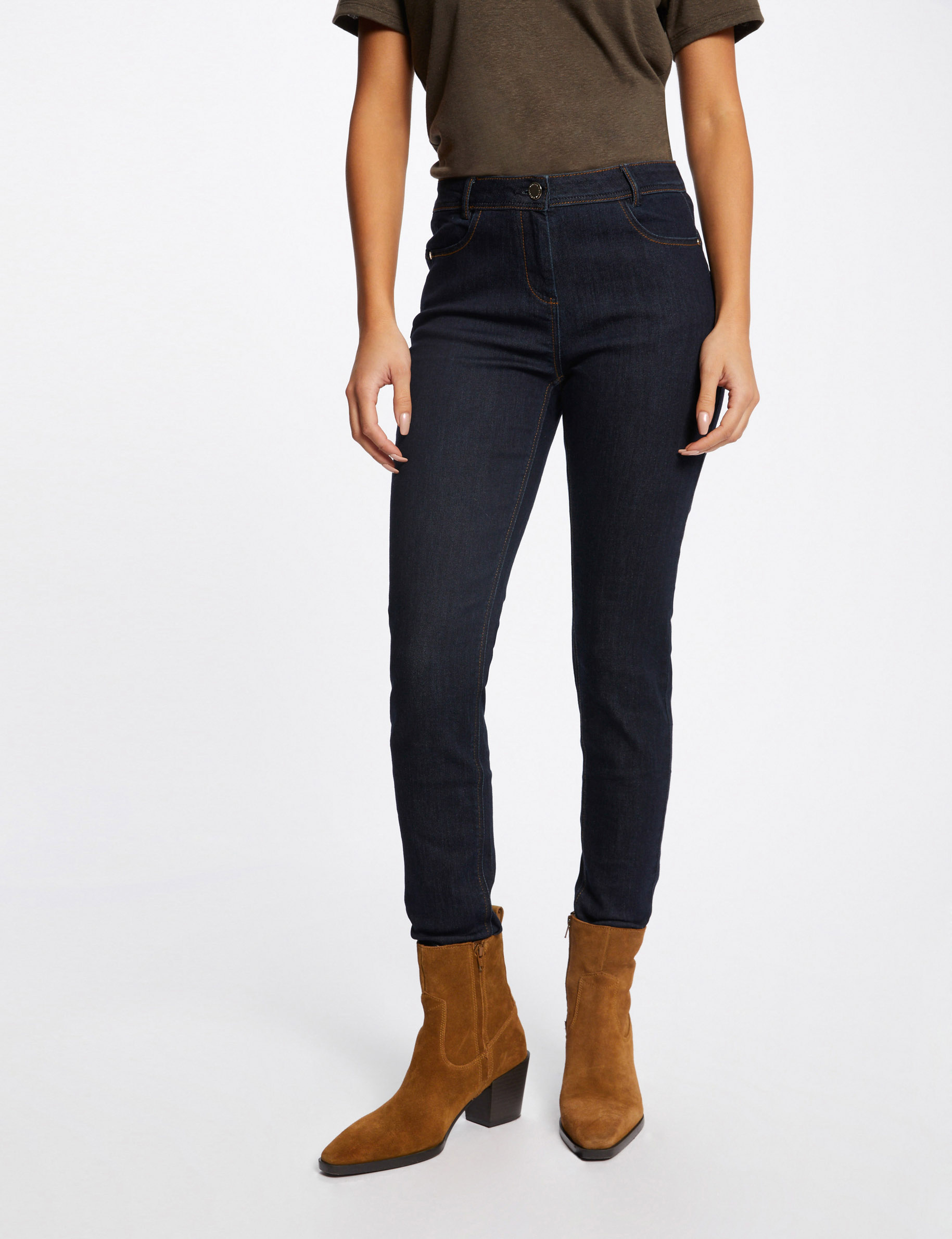 Jeans slim taille standard jean brut femme