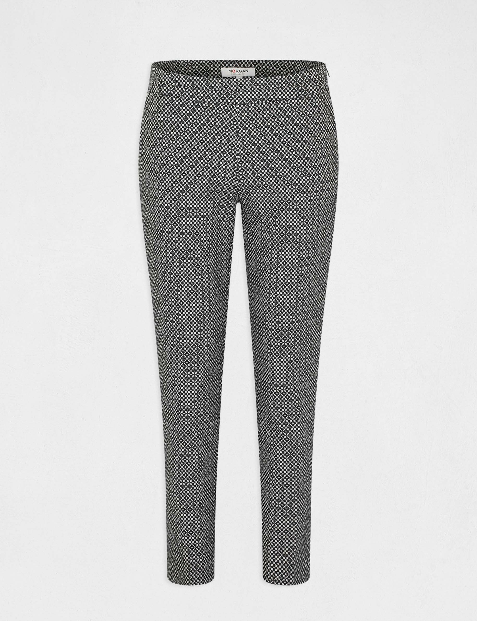 Pantalon city ajust&eacute; imprim&eacute; g&eacute;om&eacute;trique marine femme