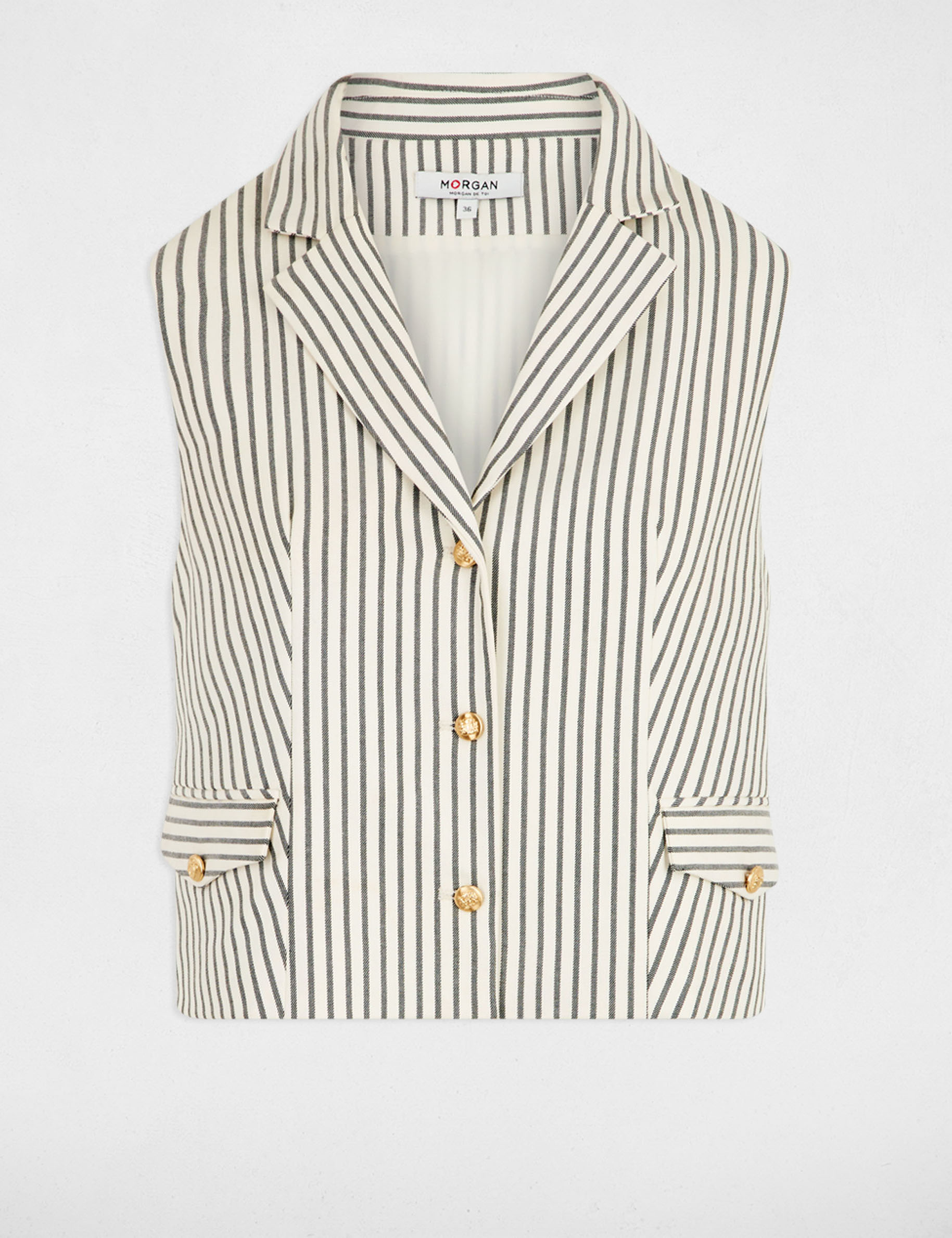 Veste sans manches ajust&eacute;e multicolore femme