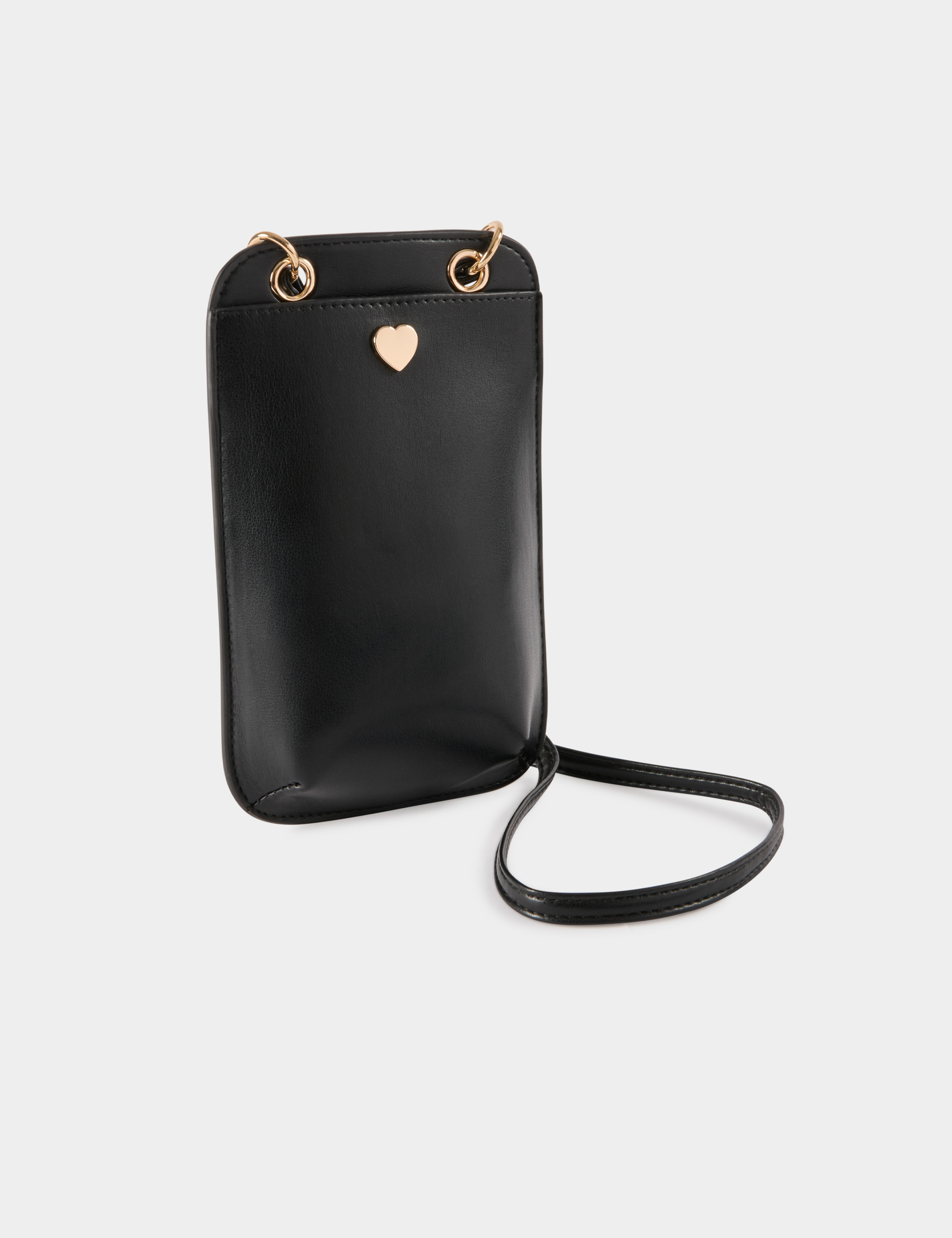 Pochette boucle coeur noir femme