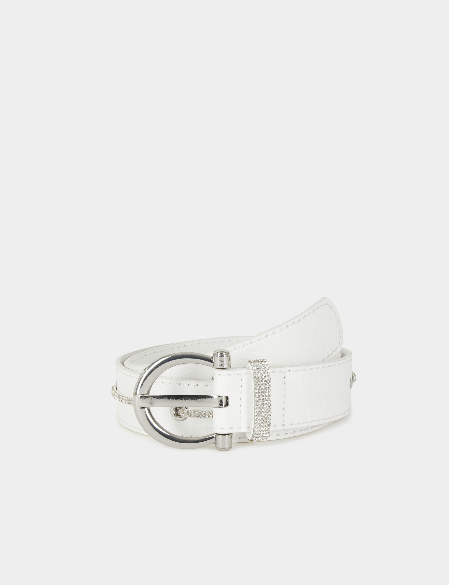 Ceinture à oeillets et strass blanc femme Ceinture à oeillets et strass blanc femme