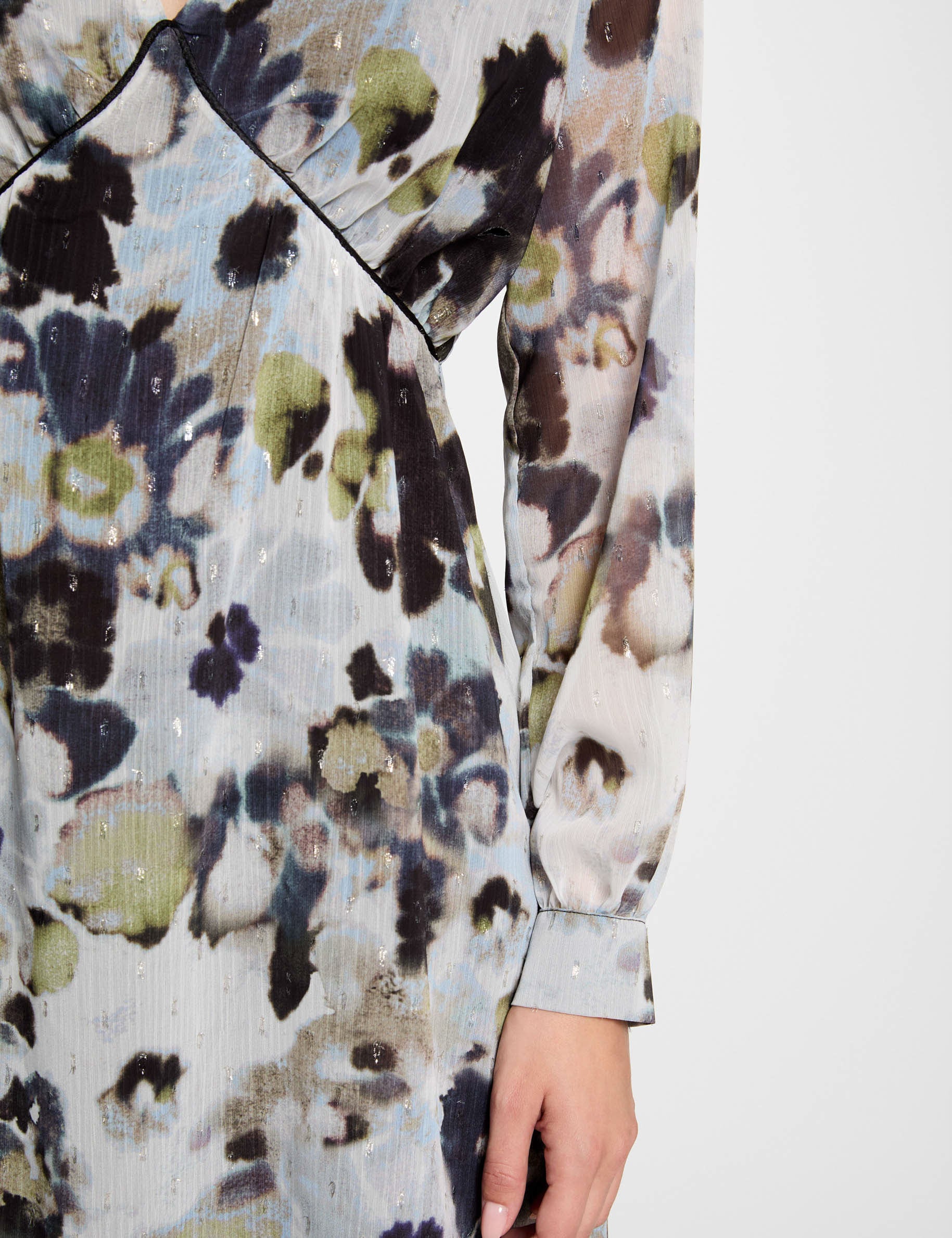 Robe courte droite imprim&eacute;e multico femme