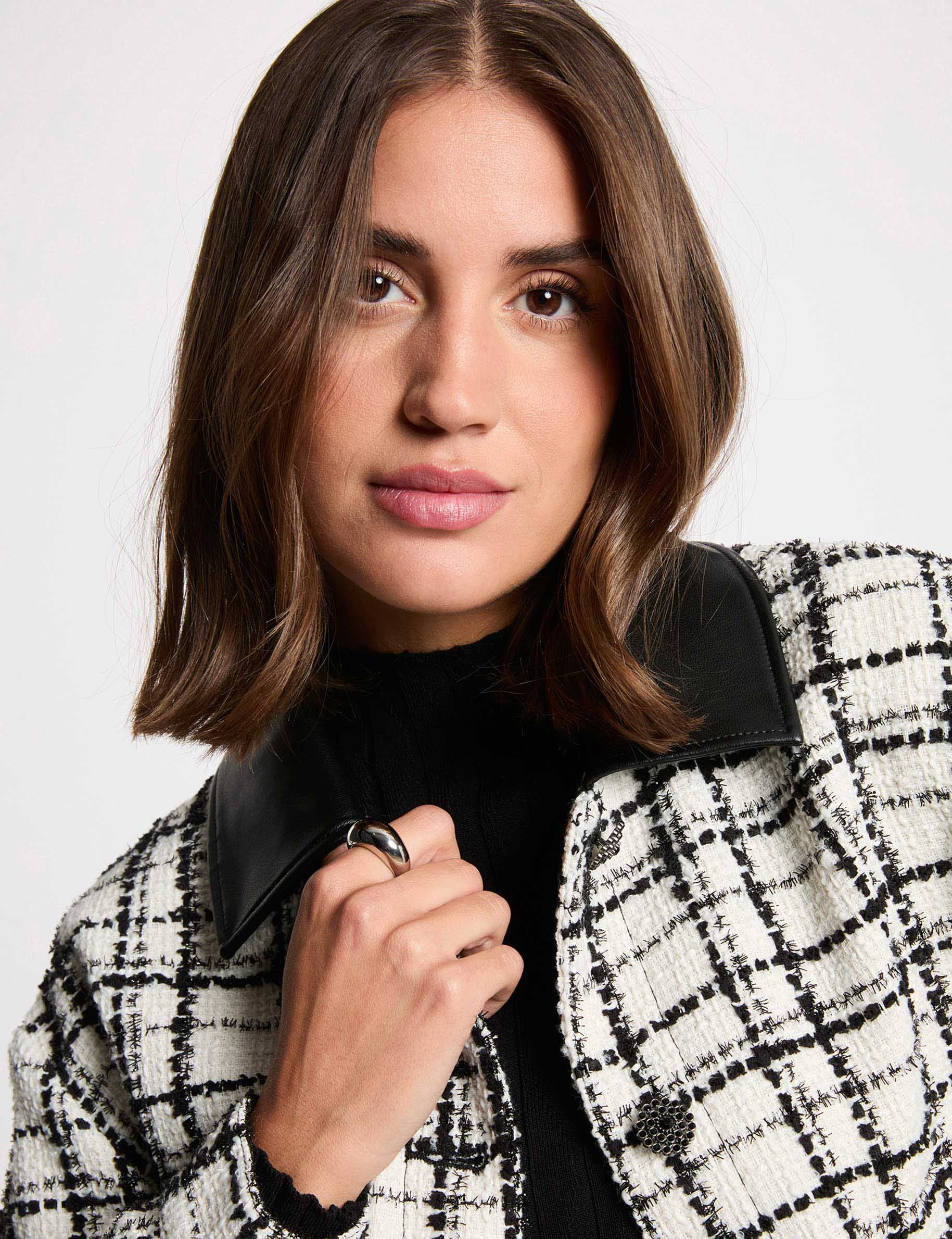 Veste oversize tweed multicolore femme