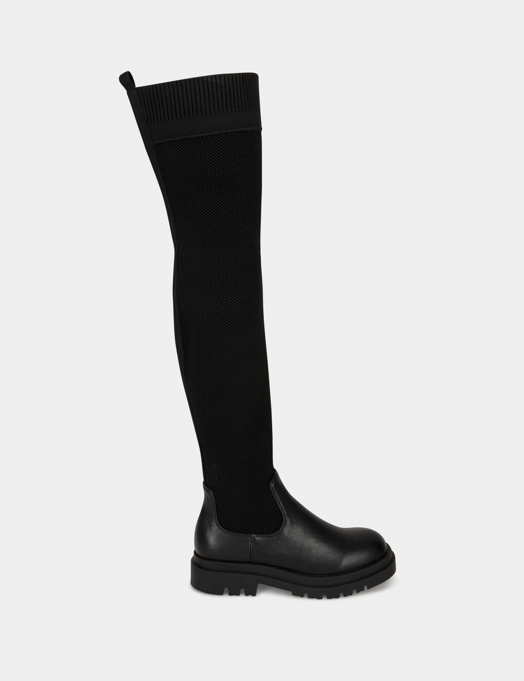 Bottes cuissardes chaussettes noir femme