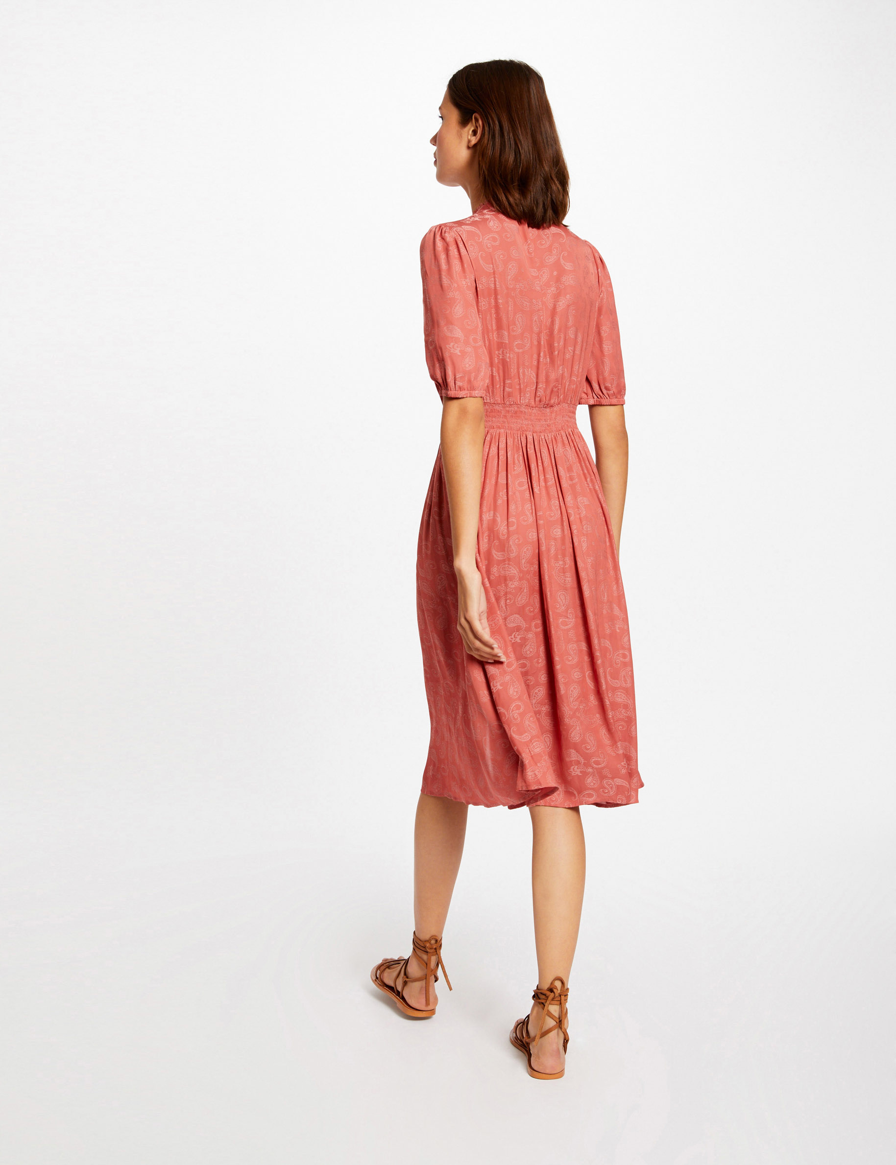Robe droite imprimé cachemire rouille femme Robe droite imprimé cachemire rouille femme
