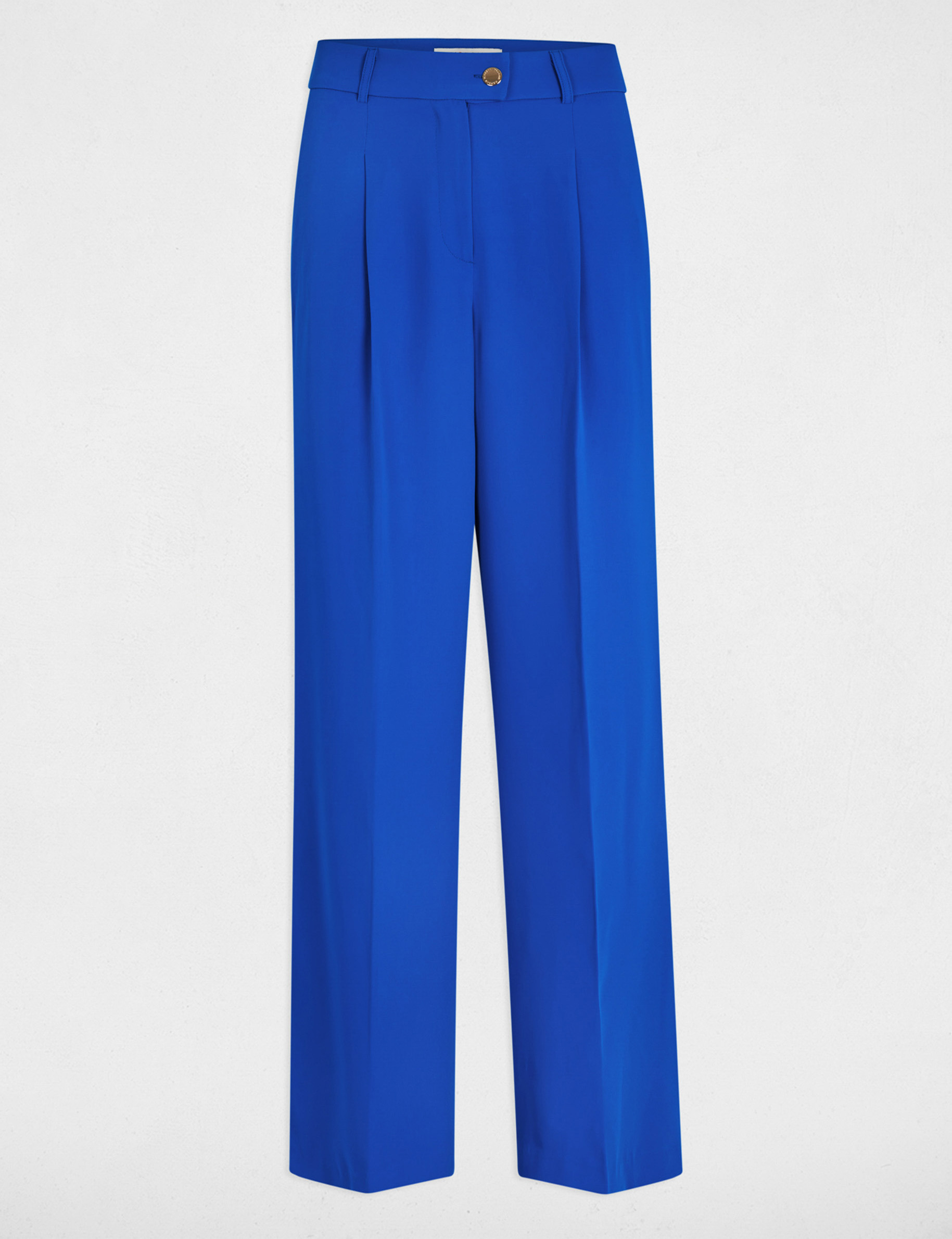 Pantalon flare fluide bleu electrique femme