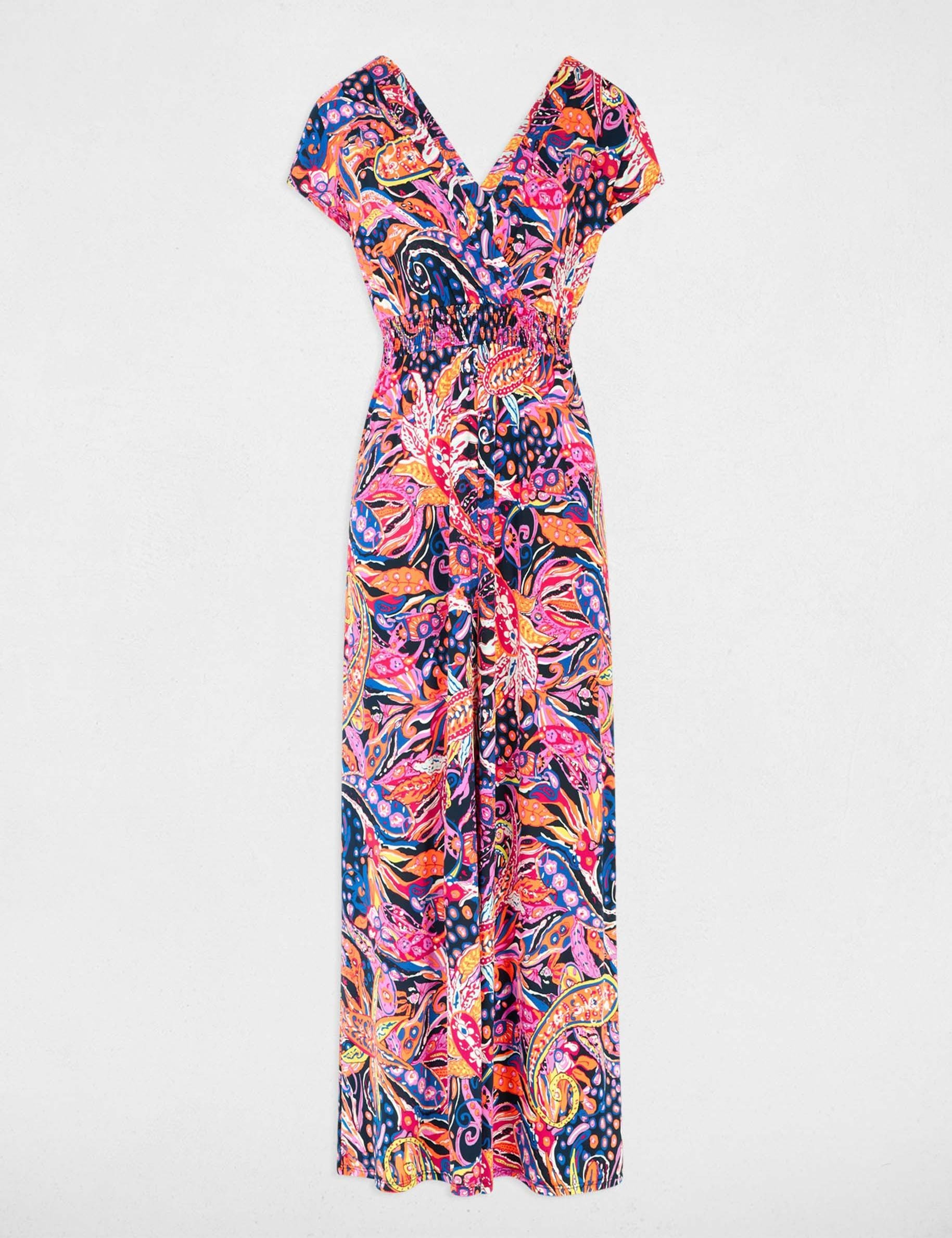 robe longue droite imprimee multicolore femme Robe longue droite imprimée multicolore femme