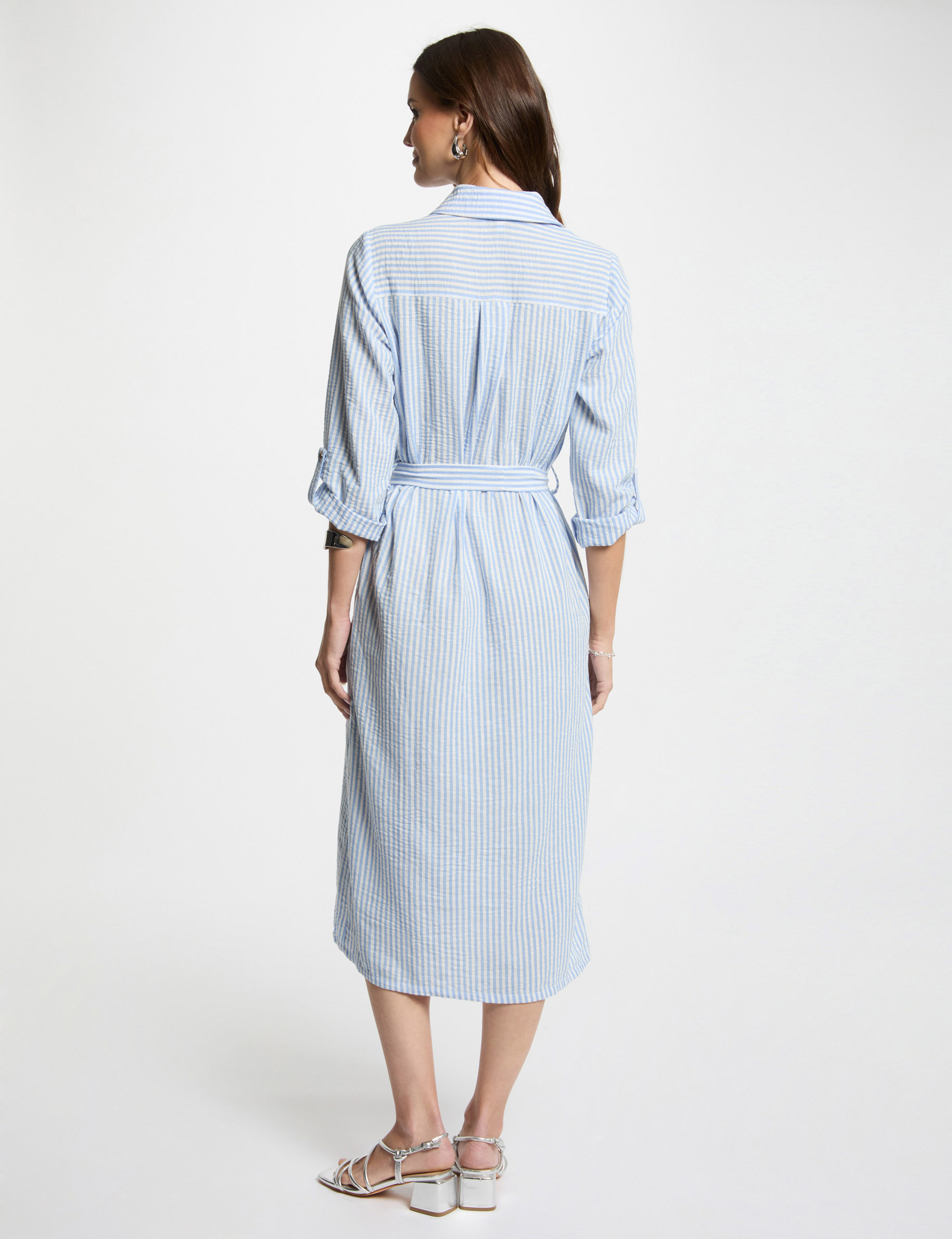 robe droite rayee bleu femme Robe droite rayée bleu femme