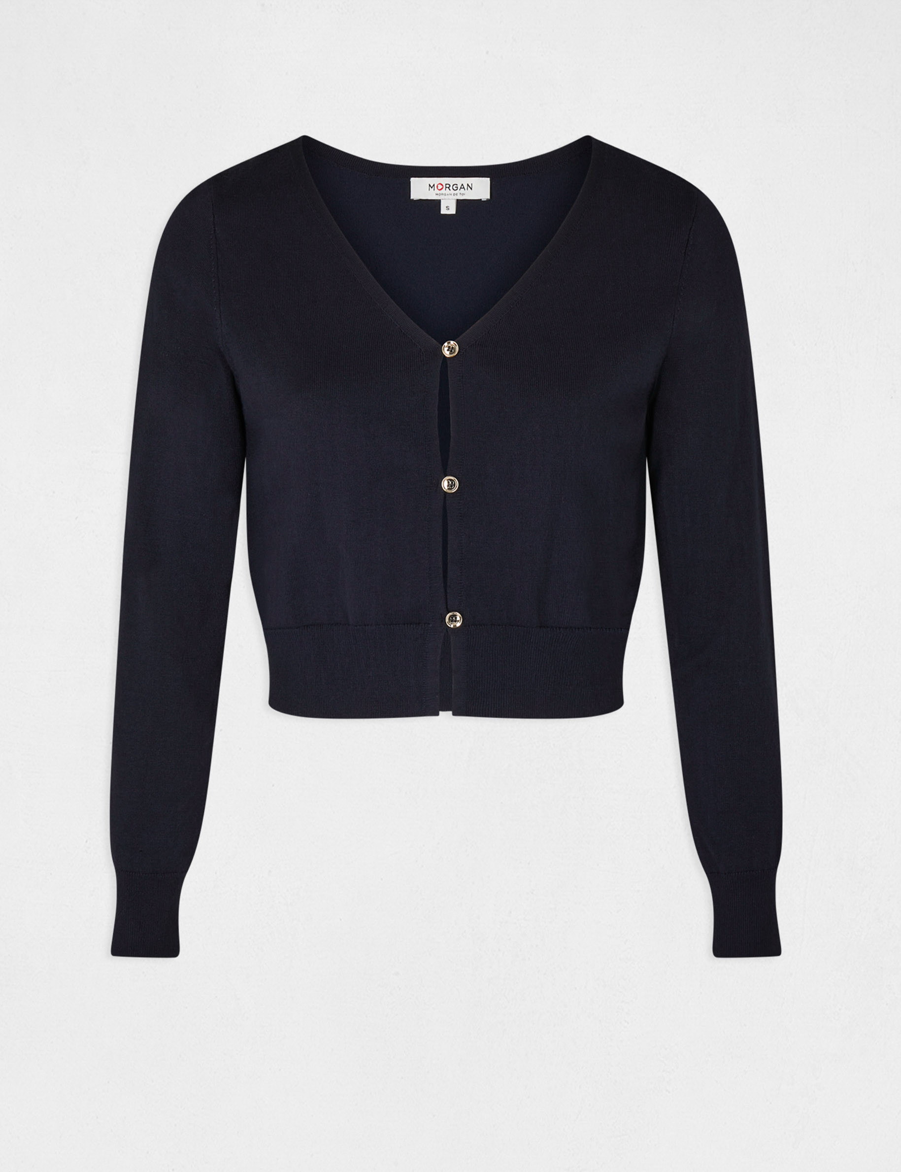 gilet manches longues boutonne marine femme Gilet manches longues boutonné marine femme