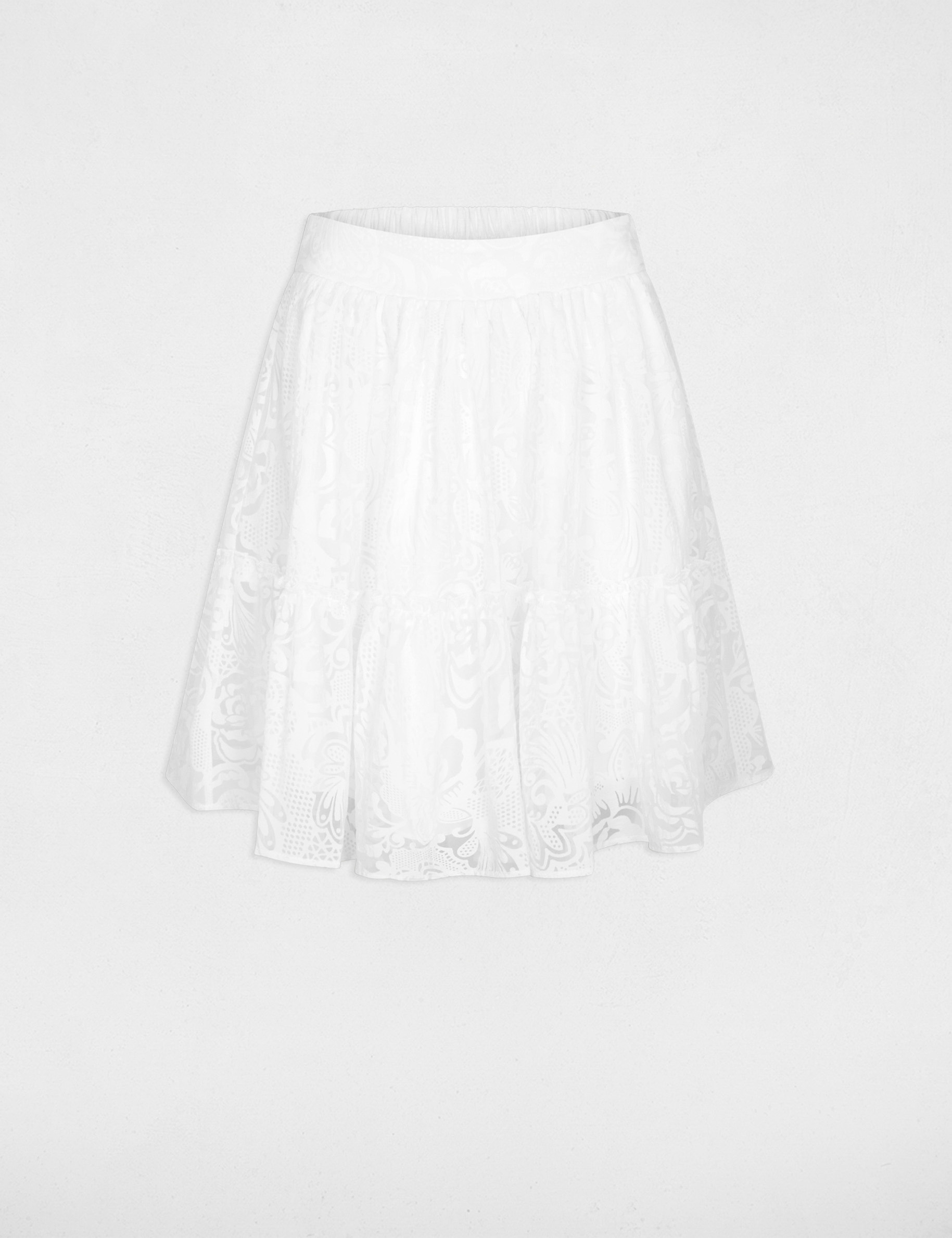Jupe courte &eacute;vas&eacute;e blanc femme