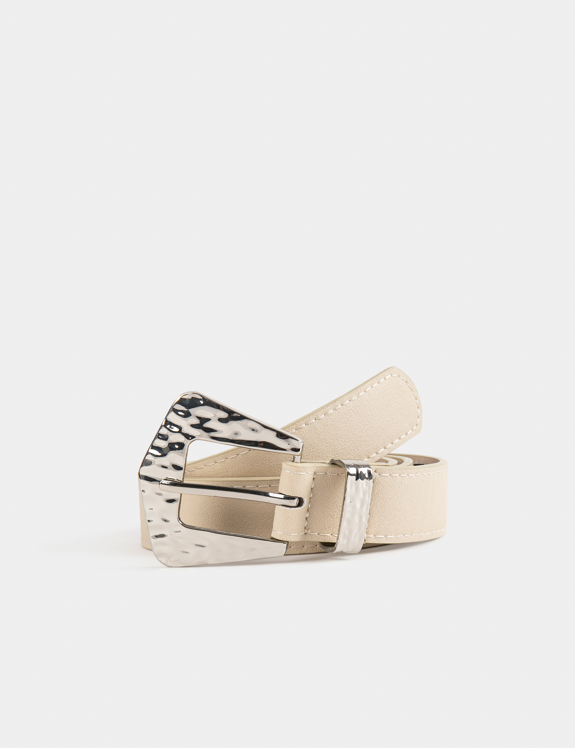 Ceinture avec ornements à strass beige femme Ceinture avec ornements à strass beige femme