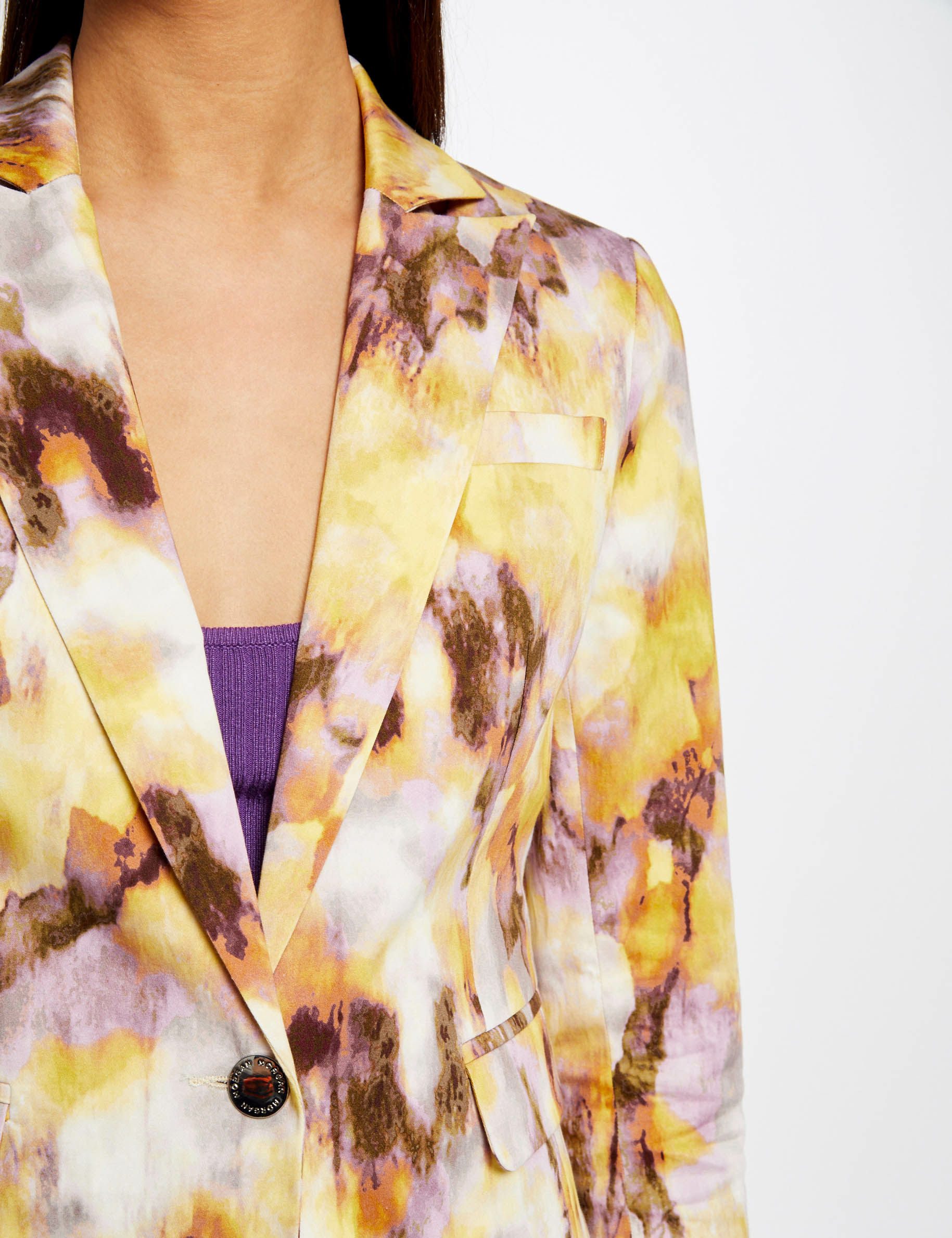 Veste droite imprimé abstrait multico femme Veste droite imprimé abstrait multico femme