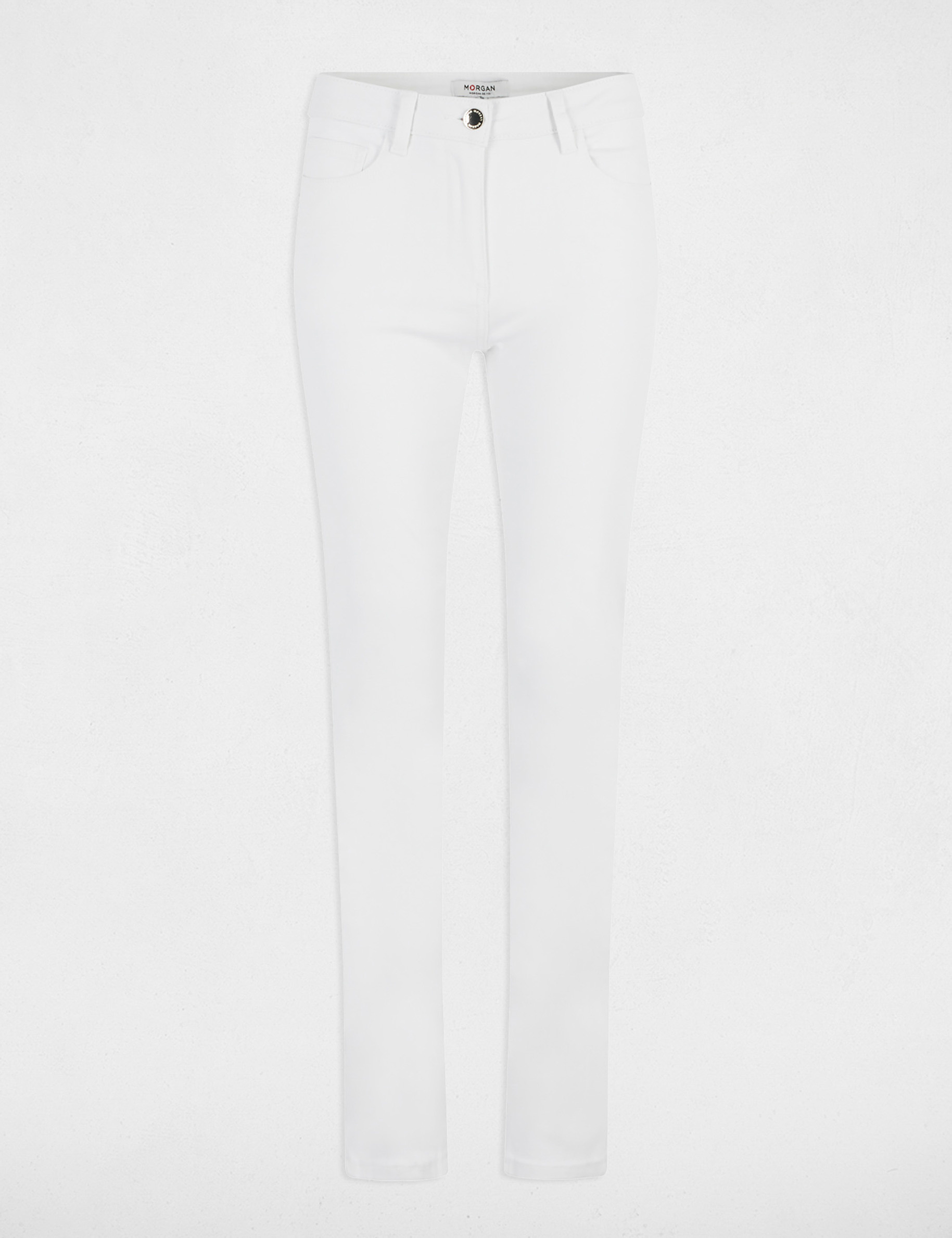 Pantalon droit blanc femme