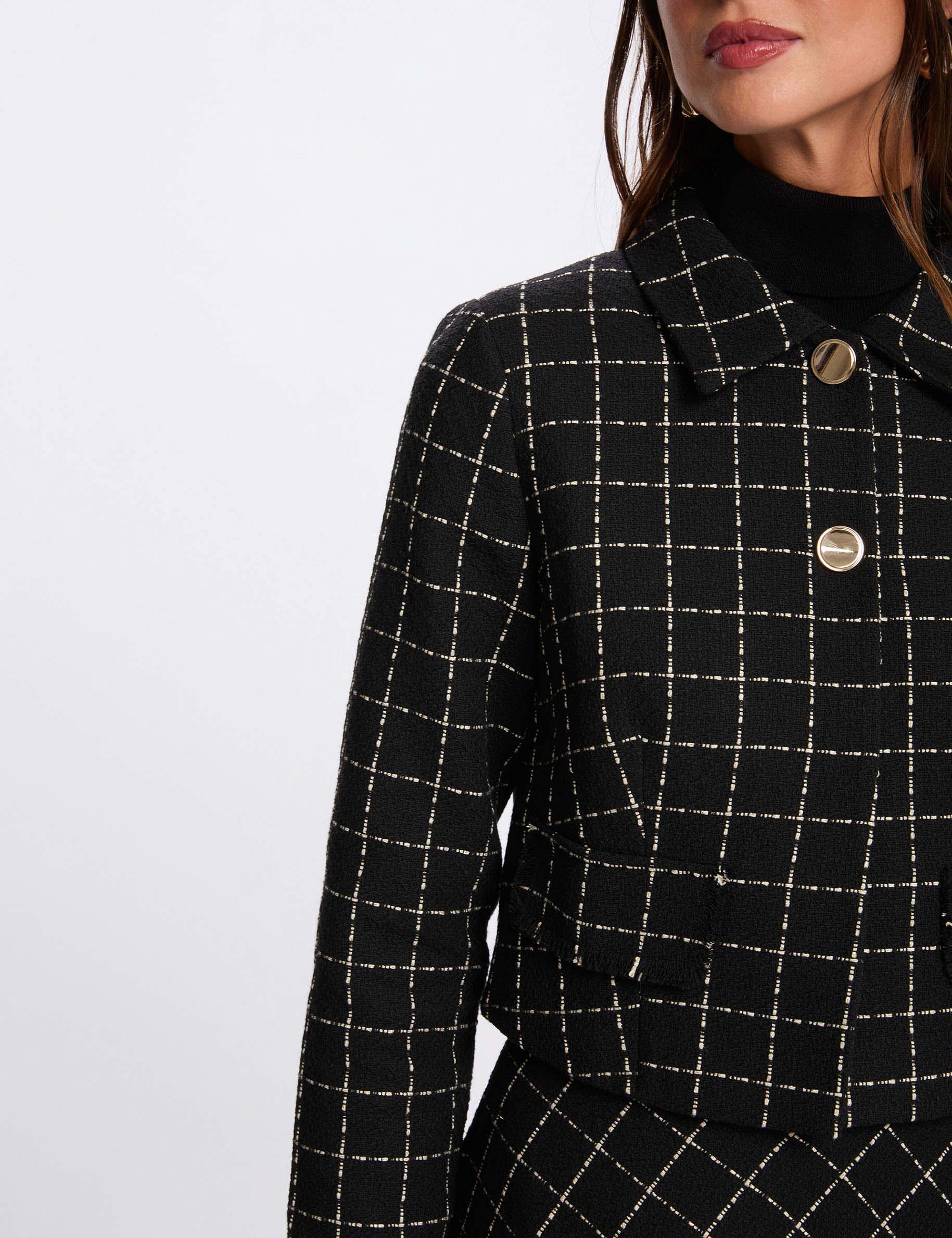 Veste courte ajust&eacute;e noir femme