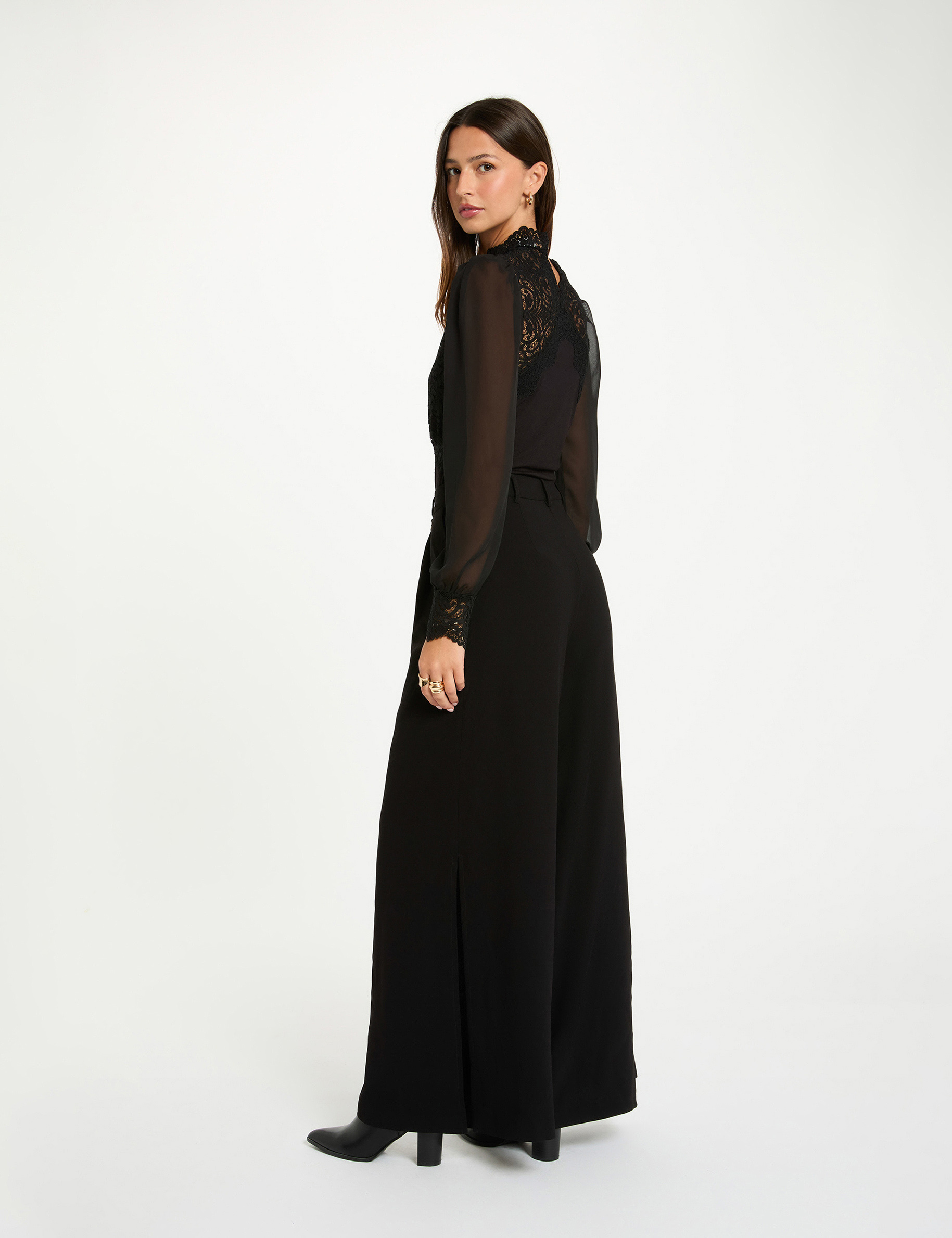 Body en dentelle noir femme