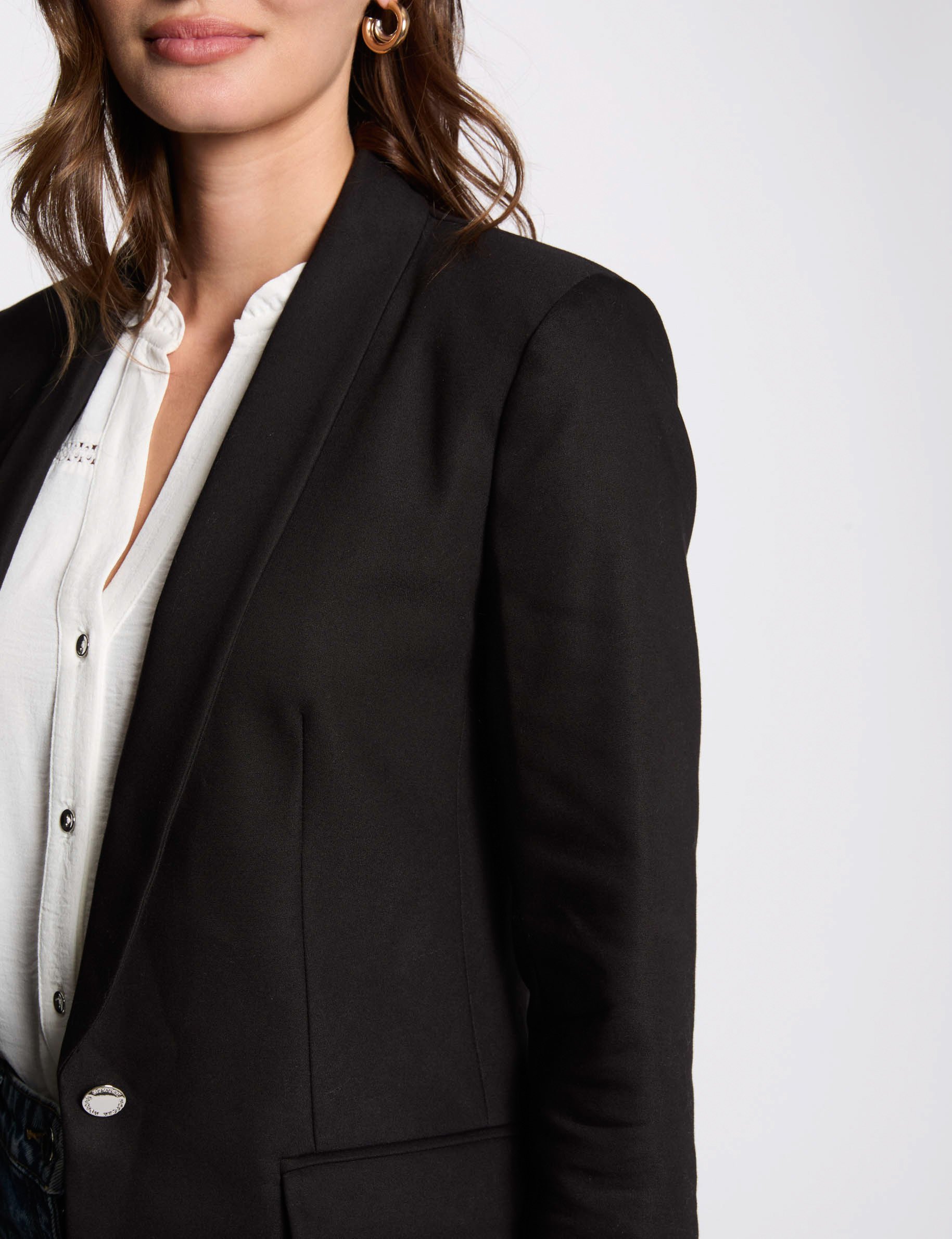 veste courte col chale noir femme Veste courte col châle noir femme