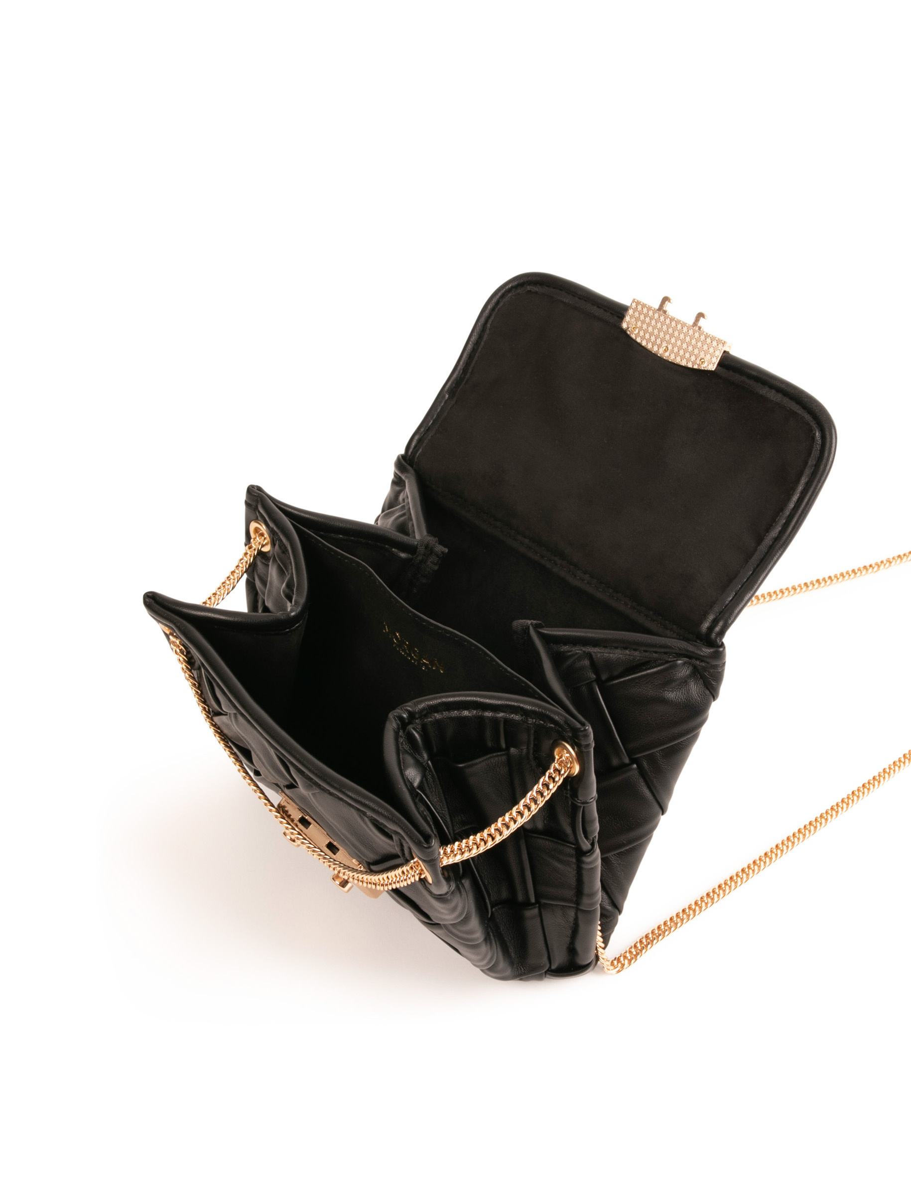 Quilted Sac Pochette Femme Noir Sac Pochette Aspect Tressé Noir